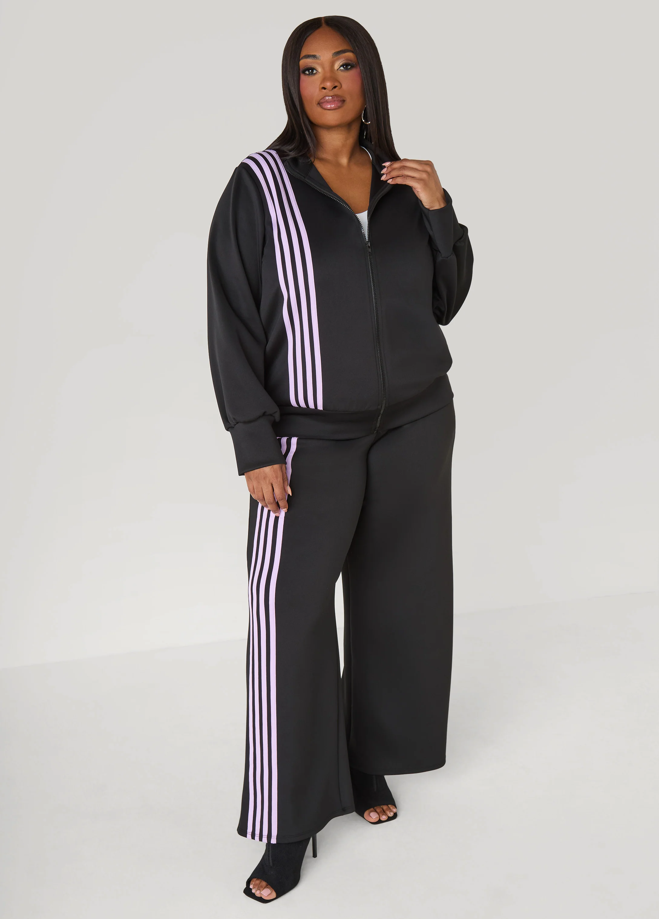Striped Zip Front Track Jacket - Image 3