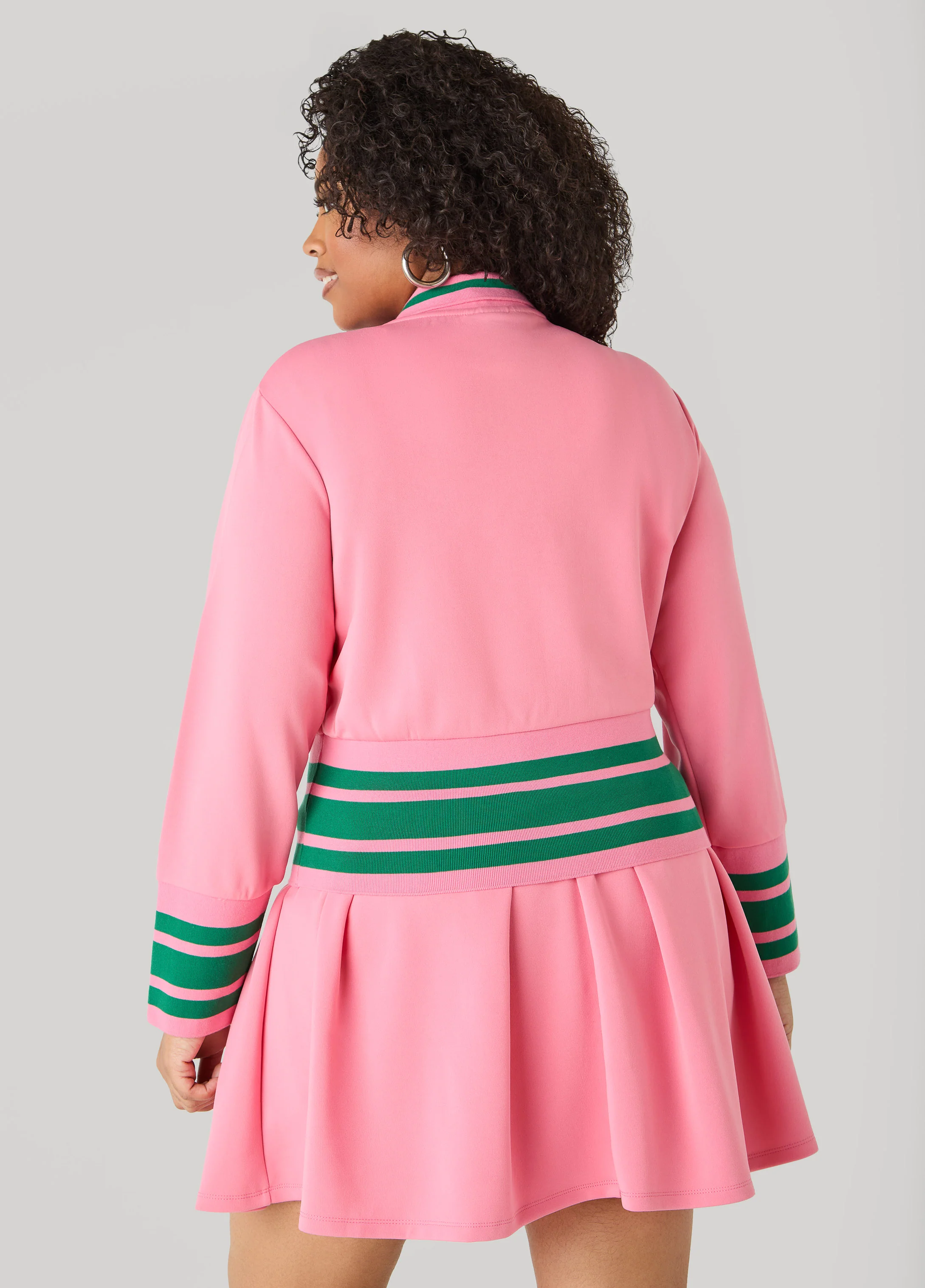 Two Way Zip Striped Track Jacket - Image 2