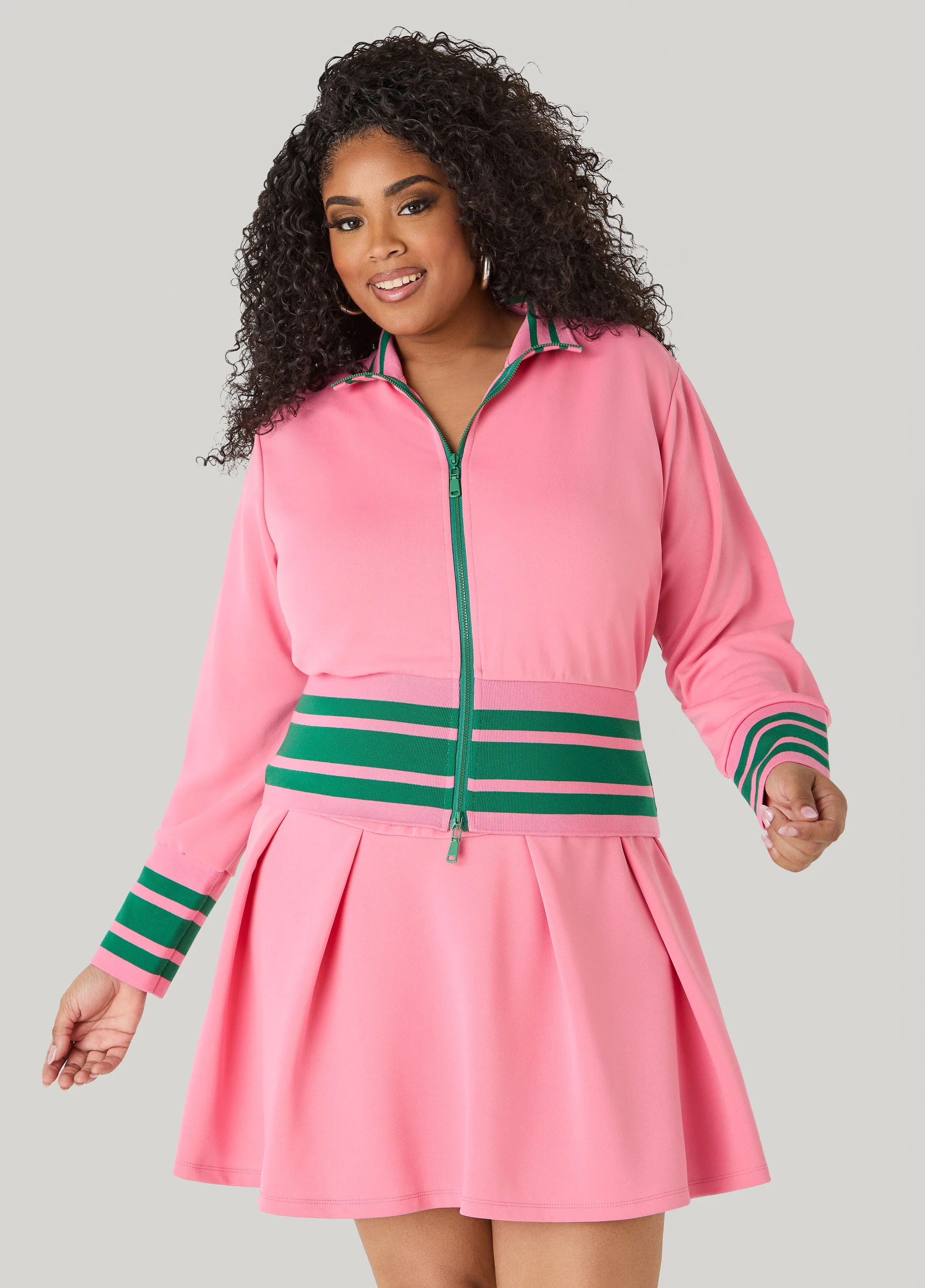 Two Way Zip Striped Track Jacket - Image 3