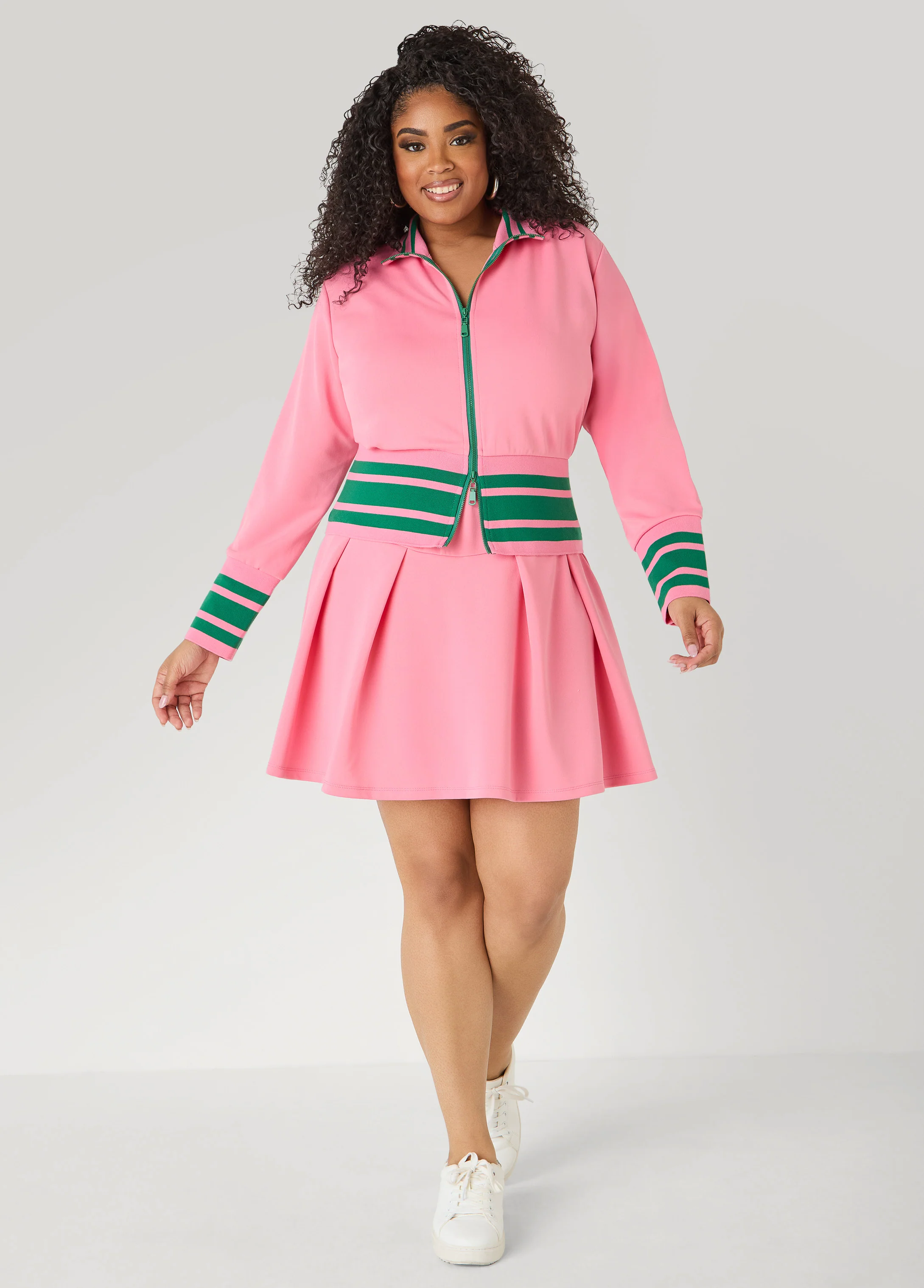 Two Way Zip Striped Track Jacket - Image 5