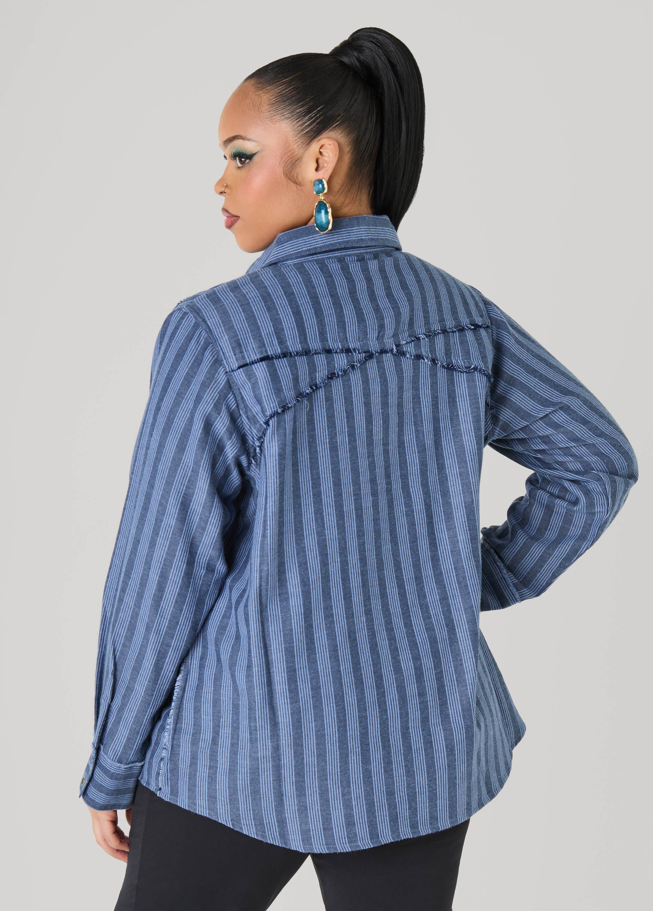 Frayed Striped Shirt - Image 2