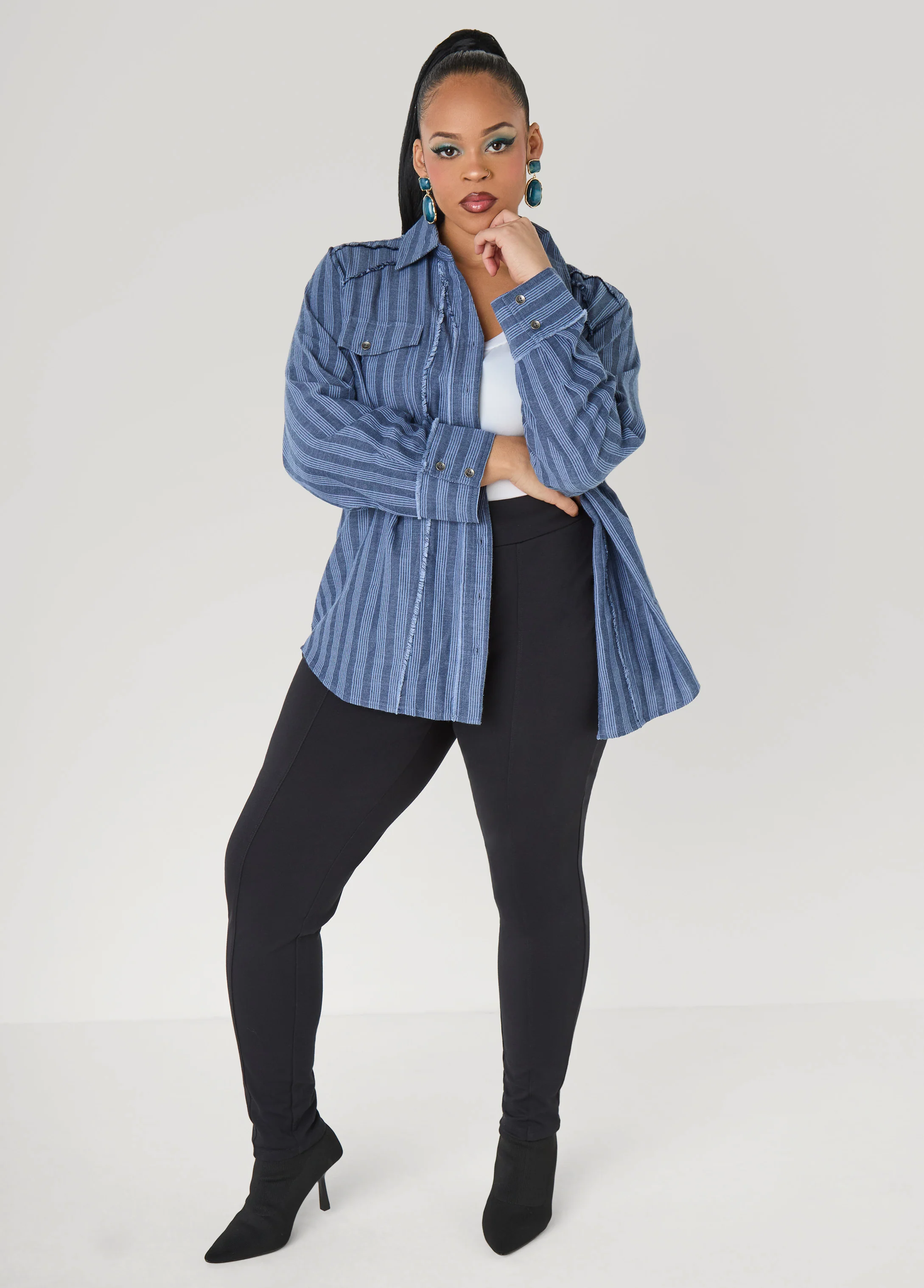 Frayed Striped Shirt - Image 3