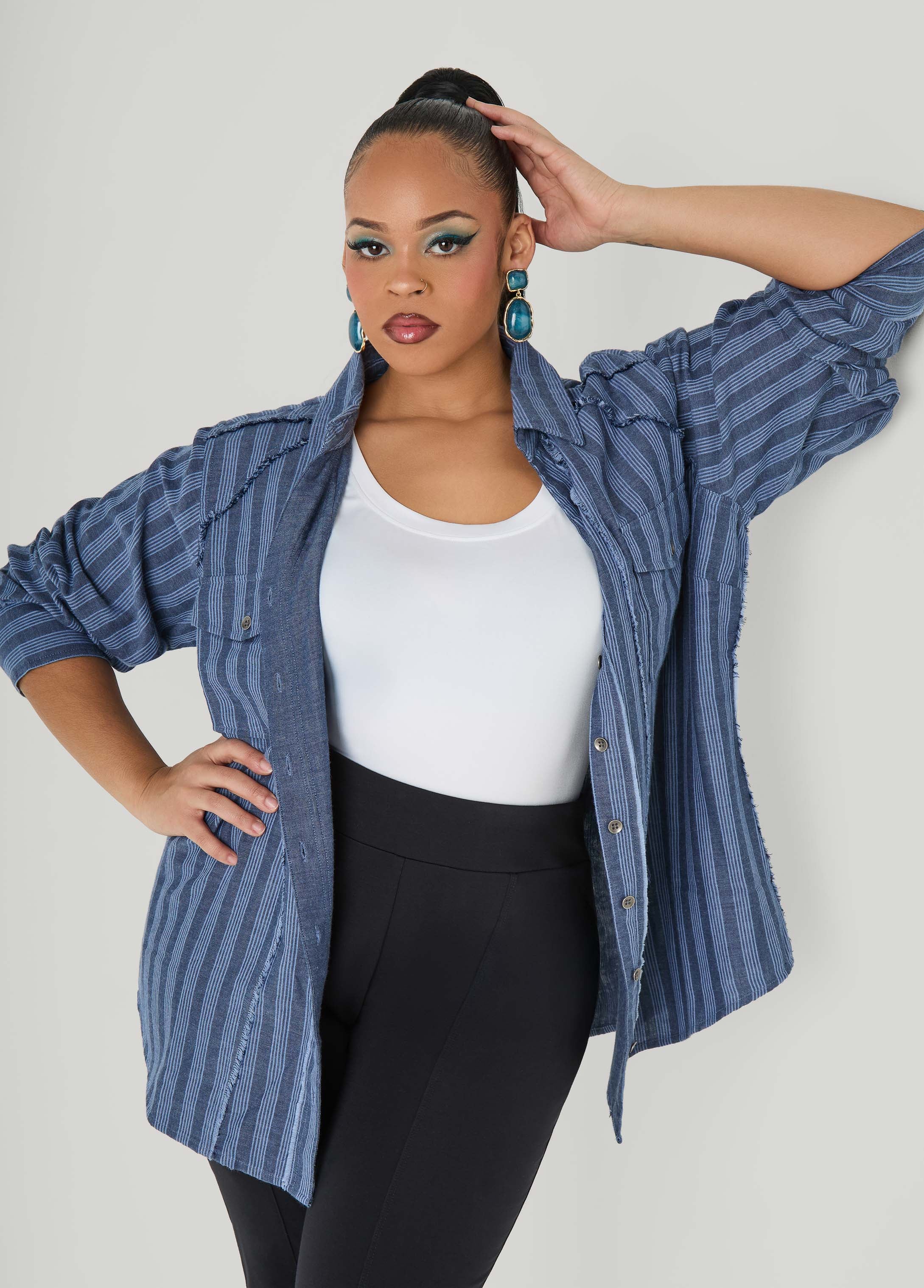 Frayed Striped Shirt - Image 5