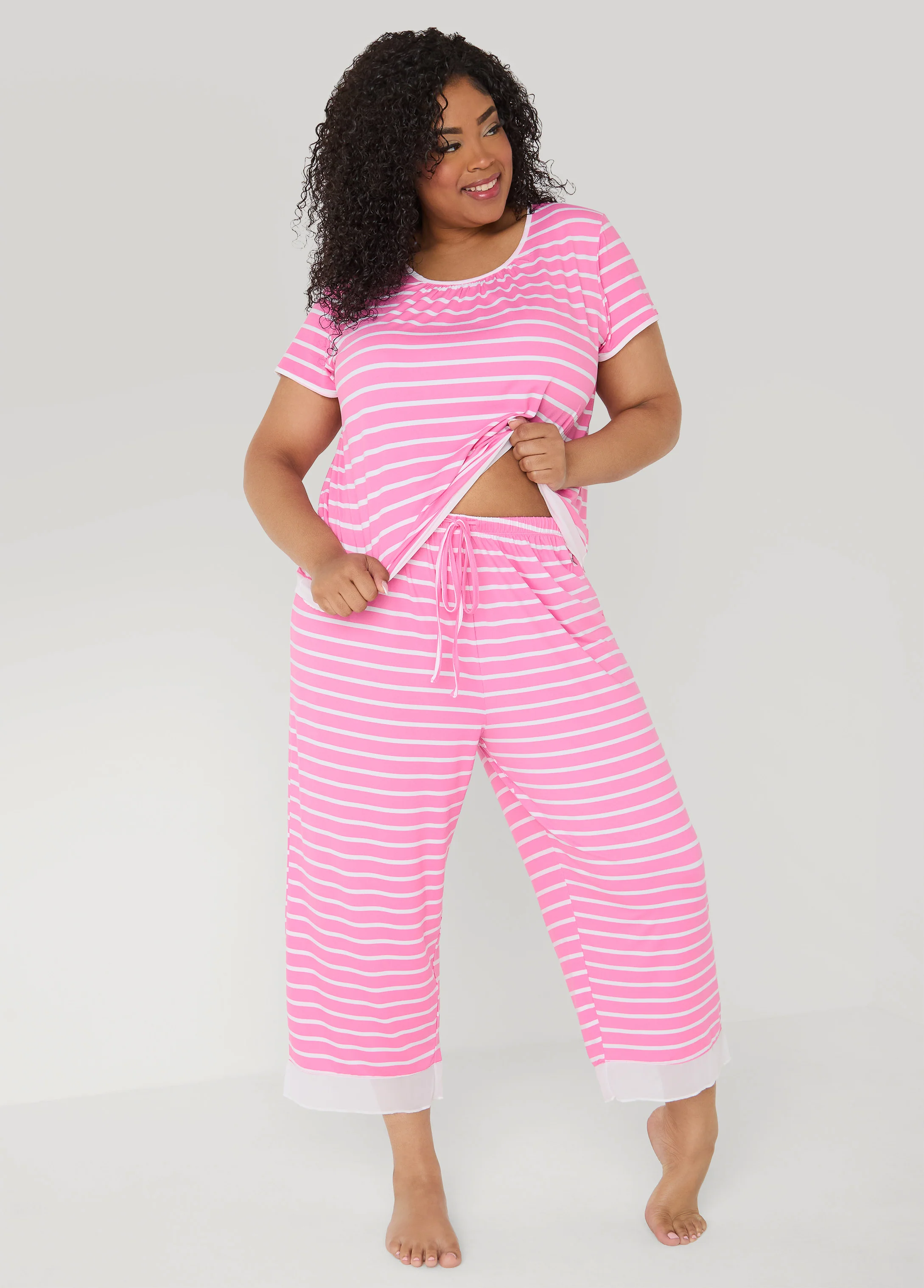 Ellen Tracy Striped PJ Capris Set - Image 3