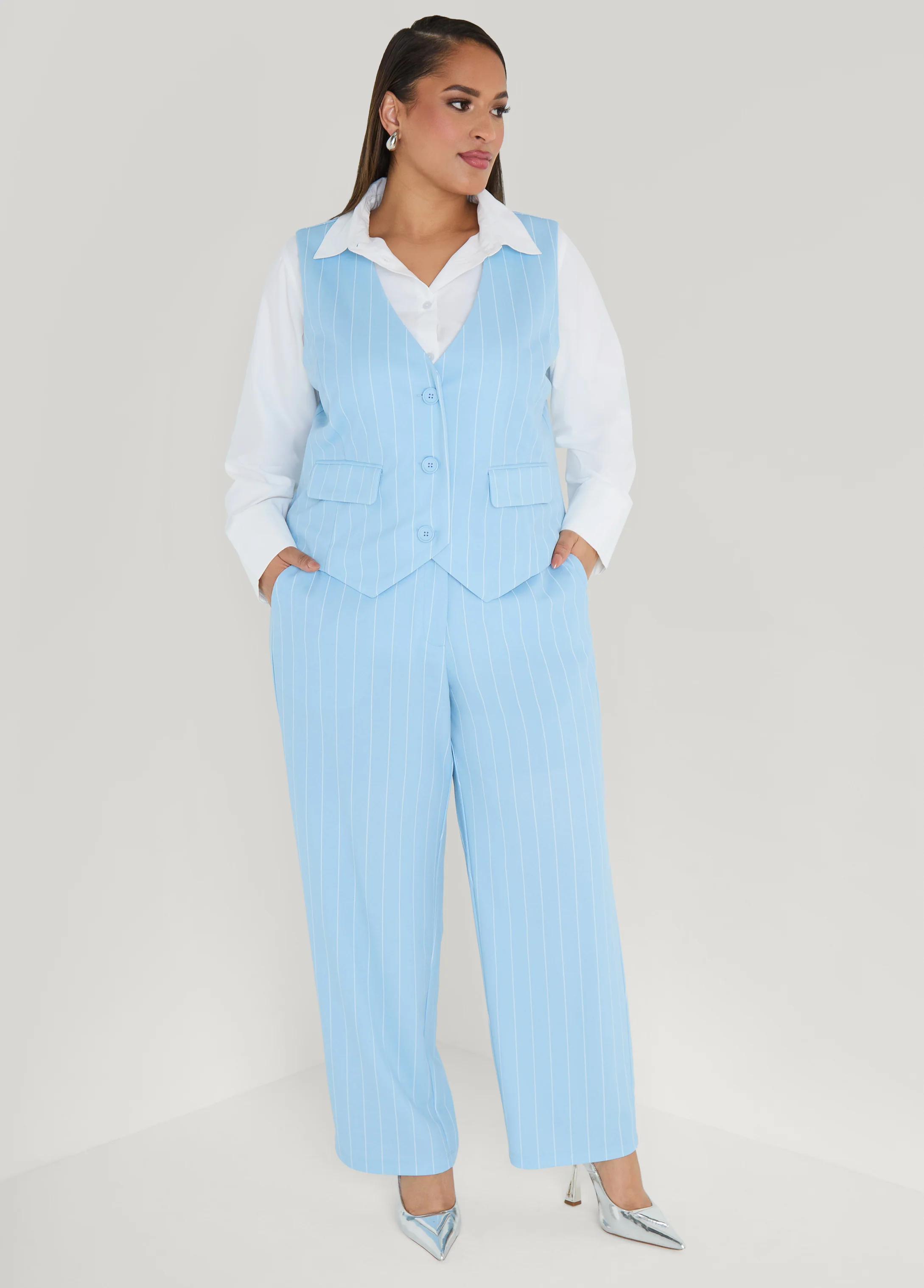 Striped Crepe Vest - Image 3