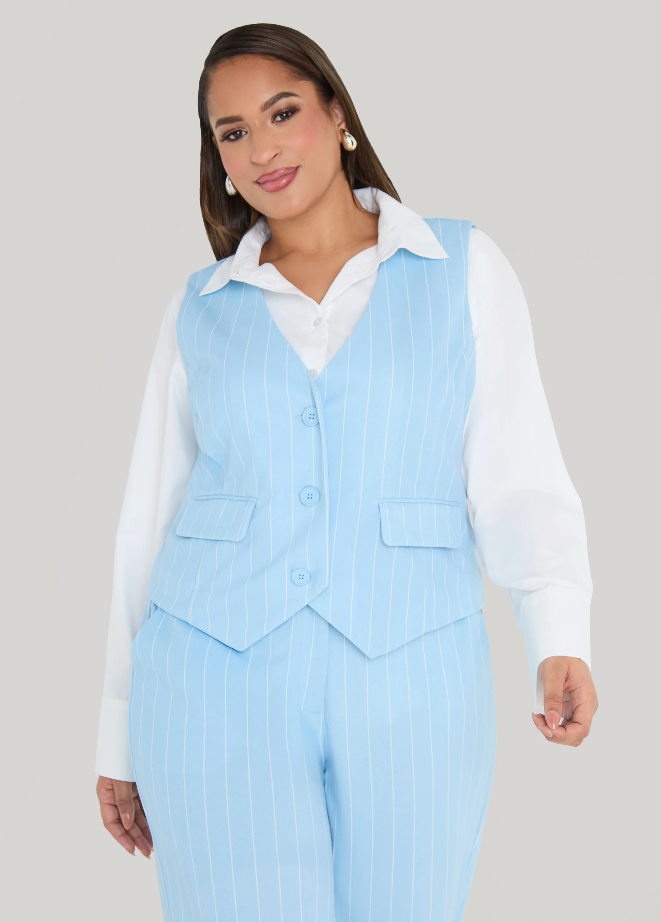 Striped Crepe Vest - Image 4