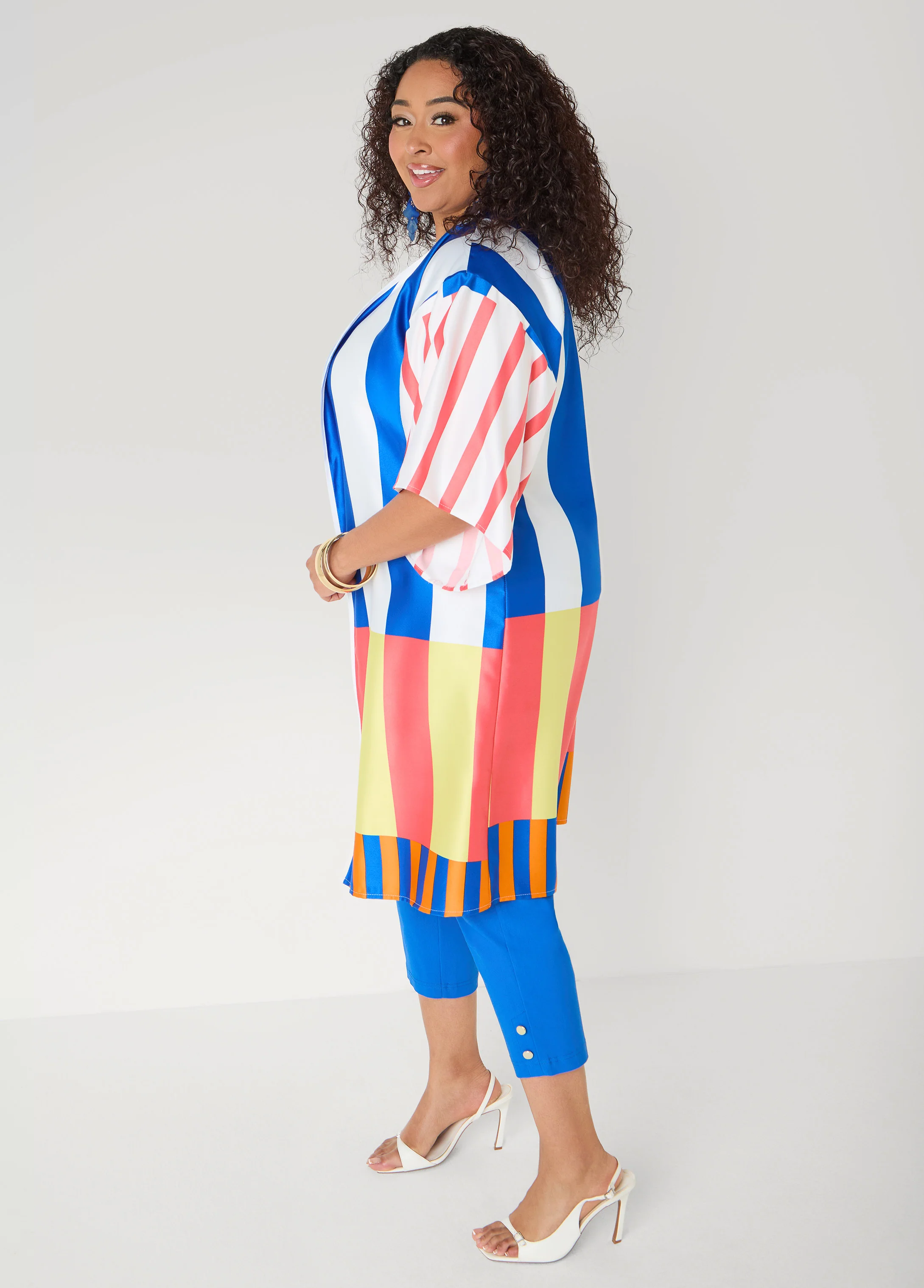 Striped Satin Kimono - Image 3