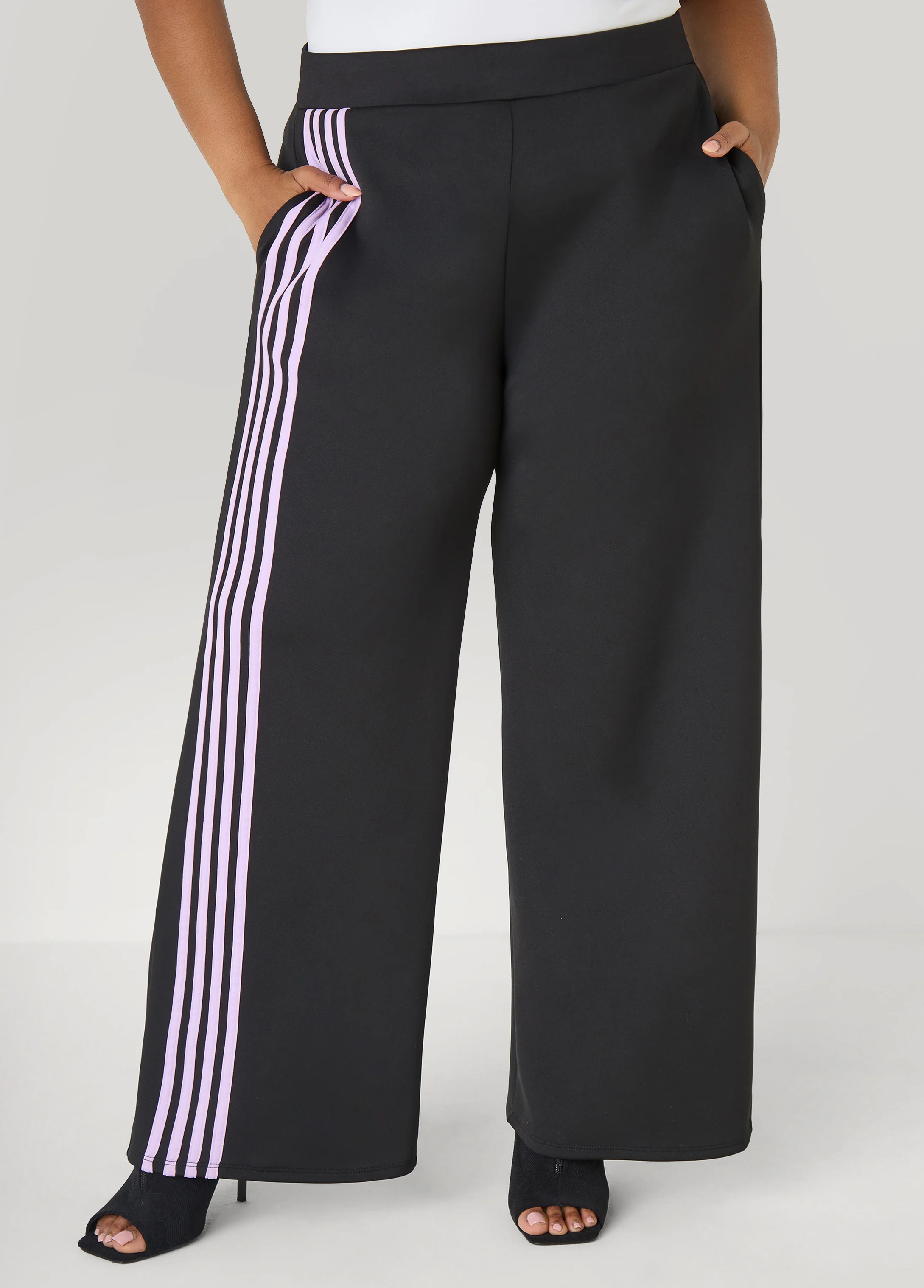 Striped Wide Leg Track Pants - Image 3