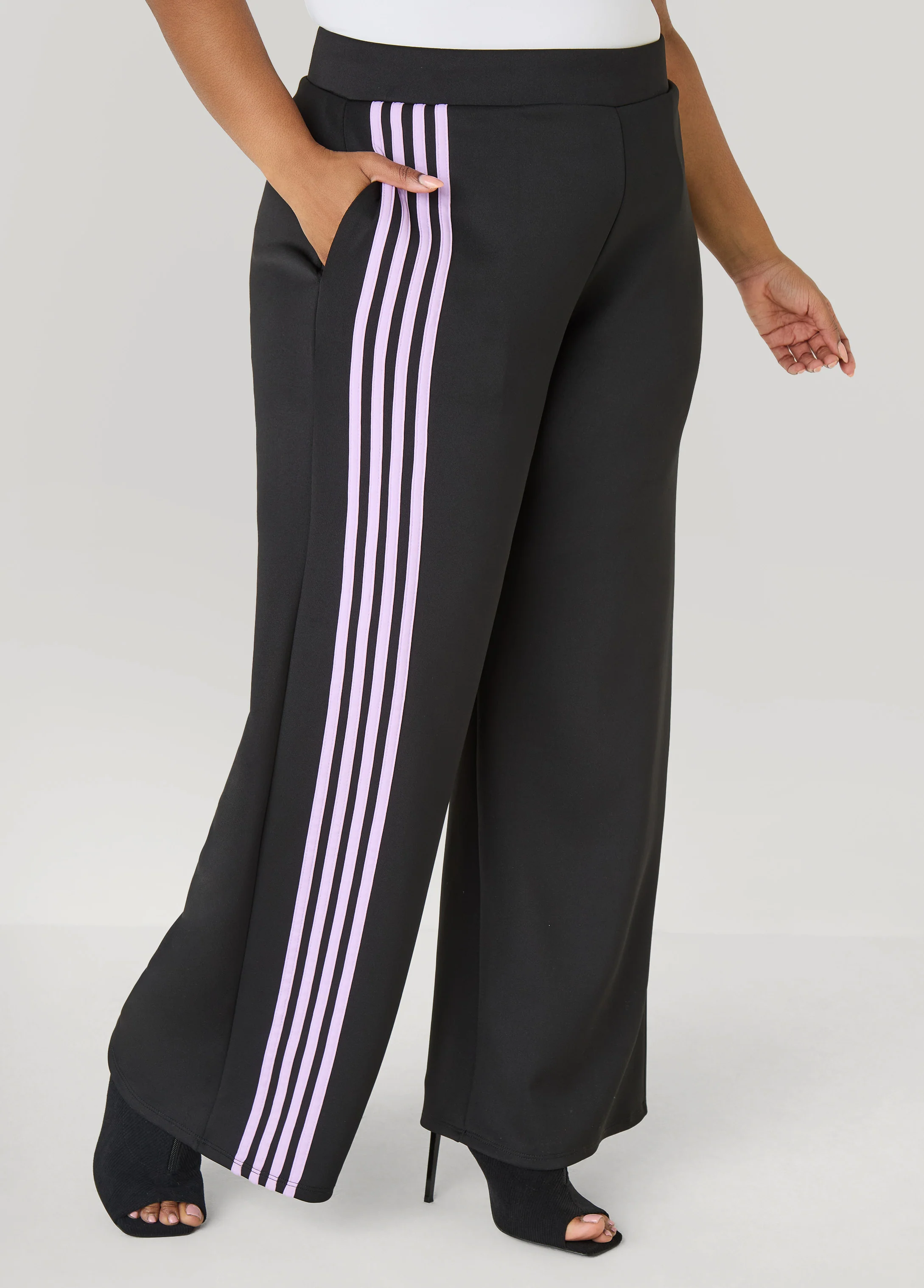 Striped Wide Leg Track Pants - Image 4