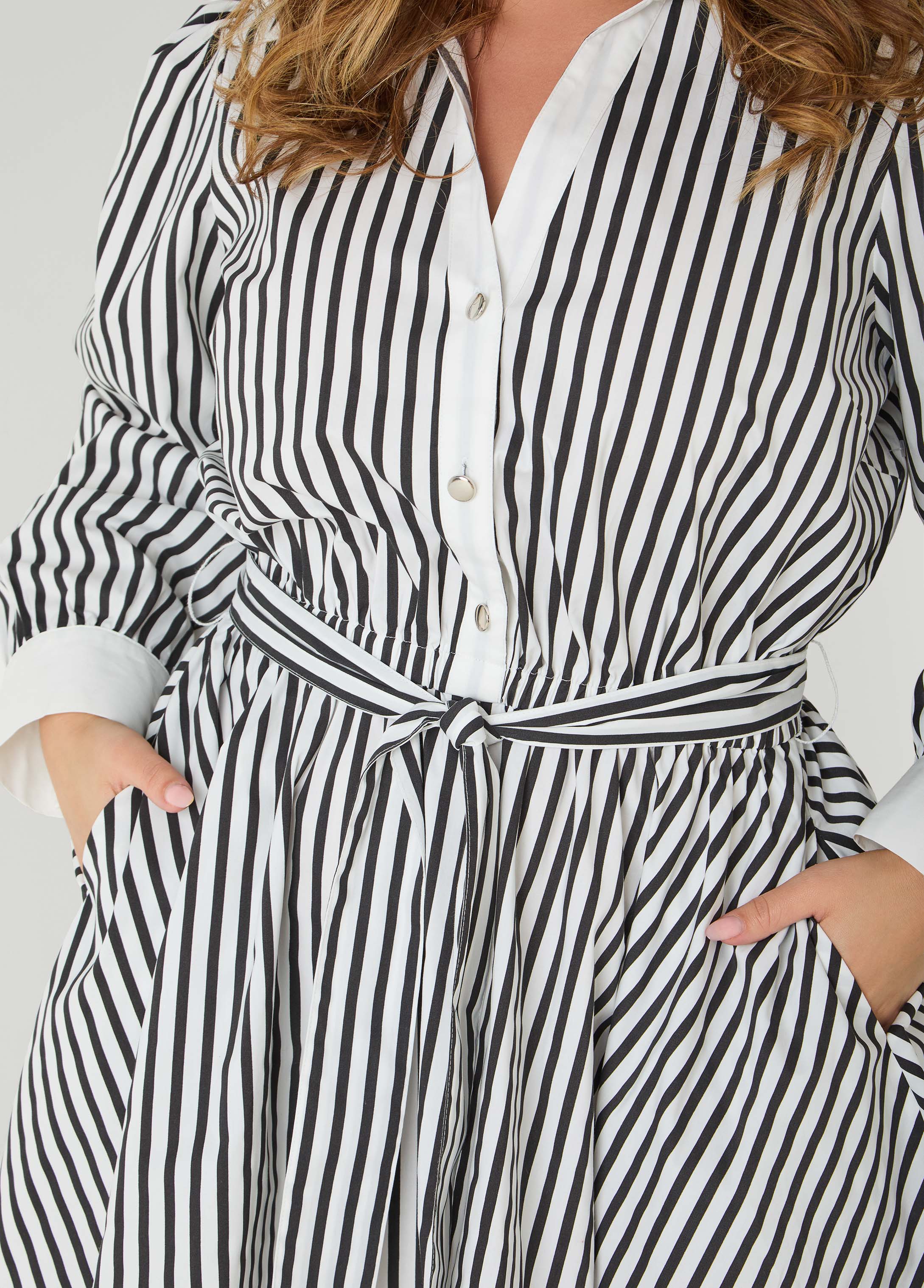 Striped A Line Shirtdress - Image 6