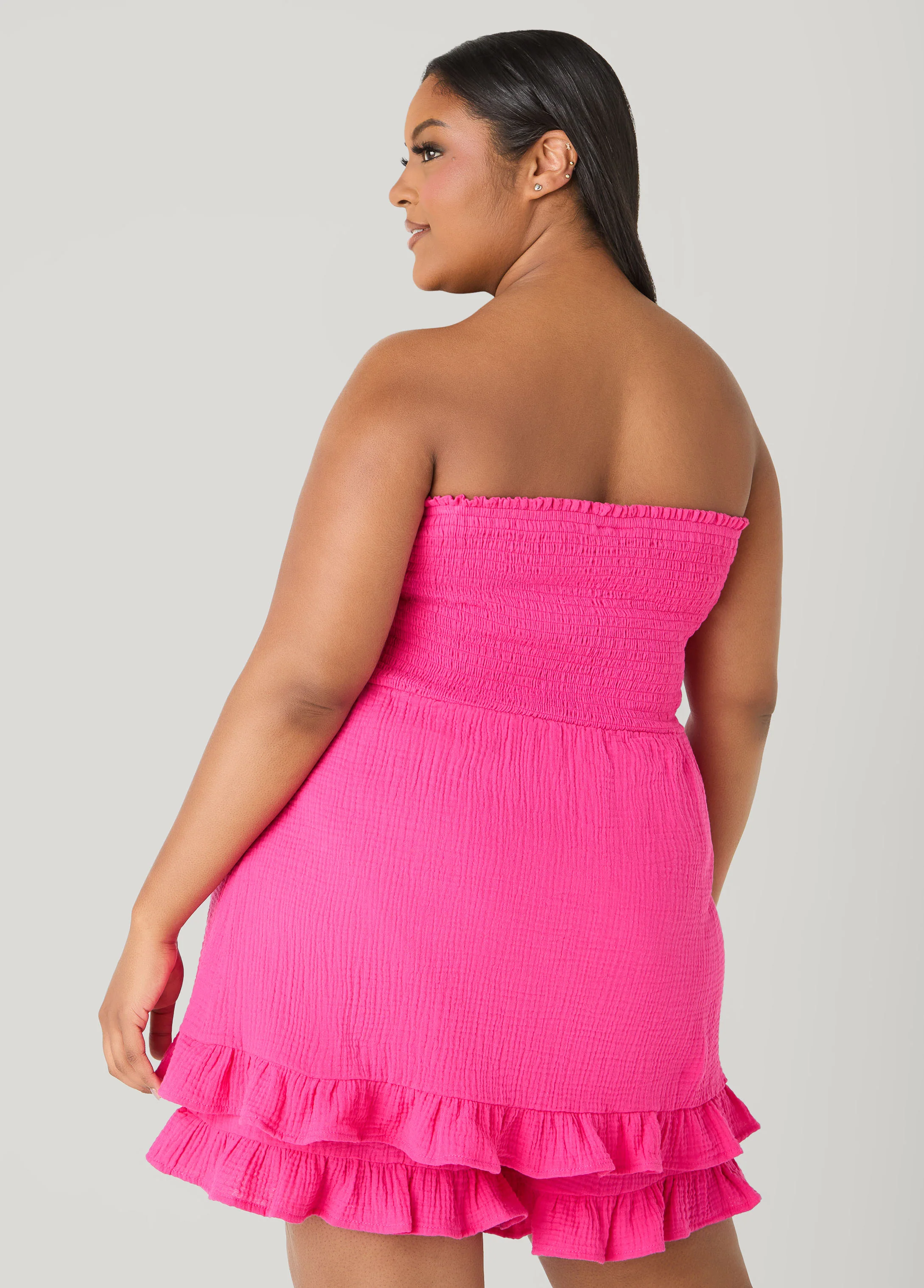 Strapless Smocked Ruffled Romper - Image 2