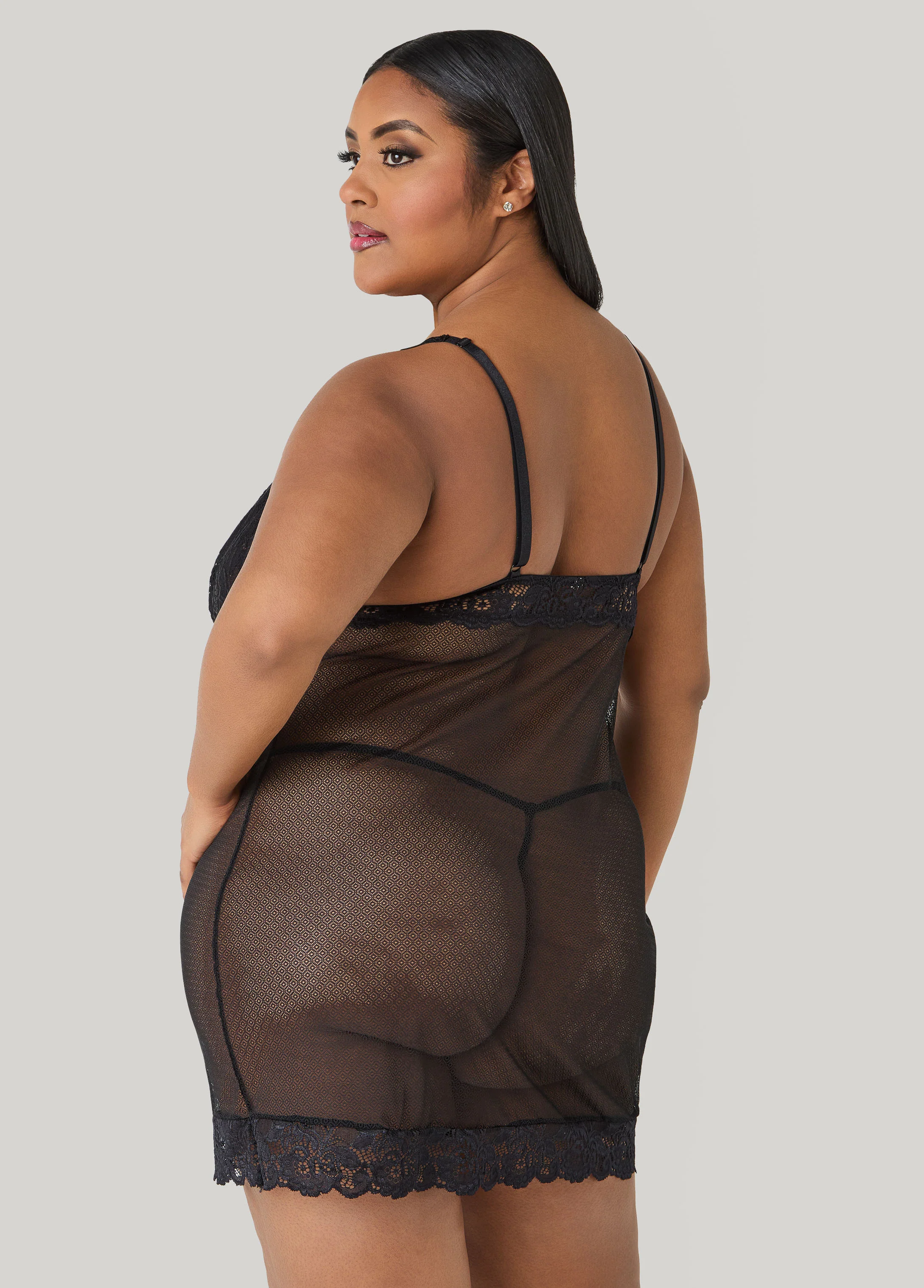 Lace Paneled Chemise Set - Image 2