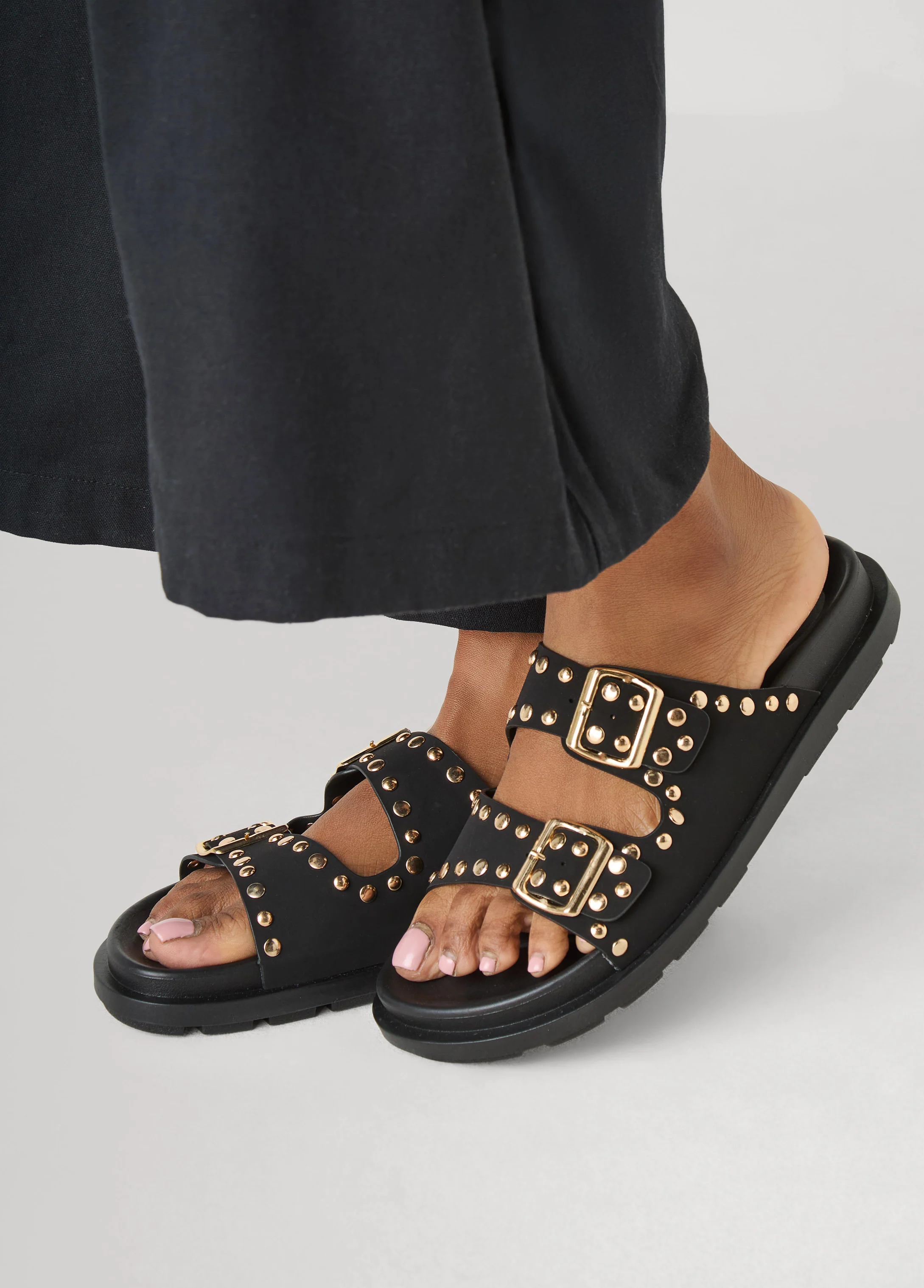 Studded Buckled Slide Sandals - Image 3