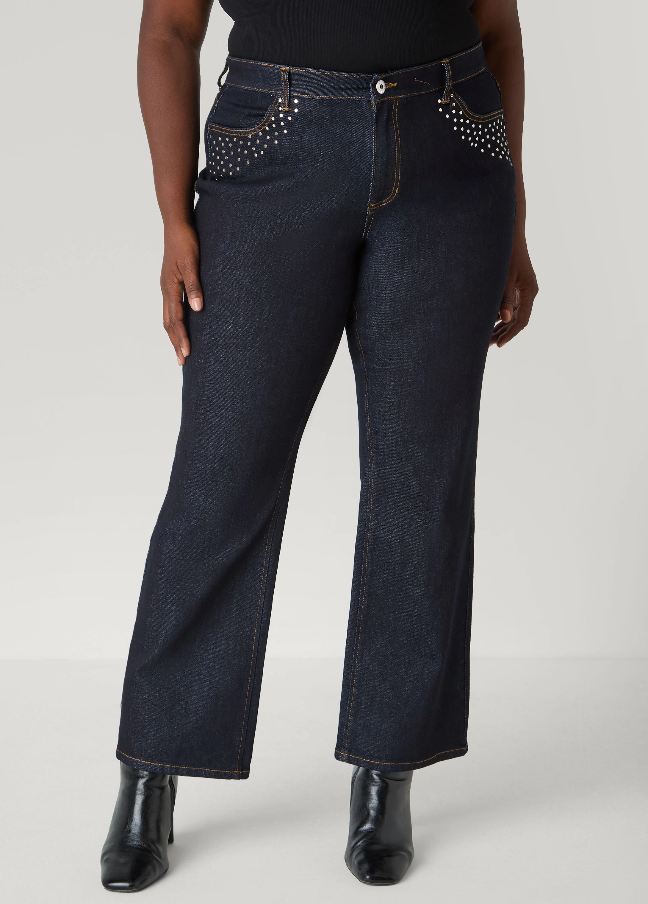 Studded Straight Leg Jeans - Image 3