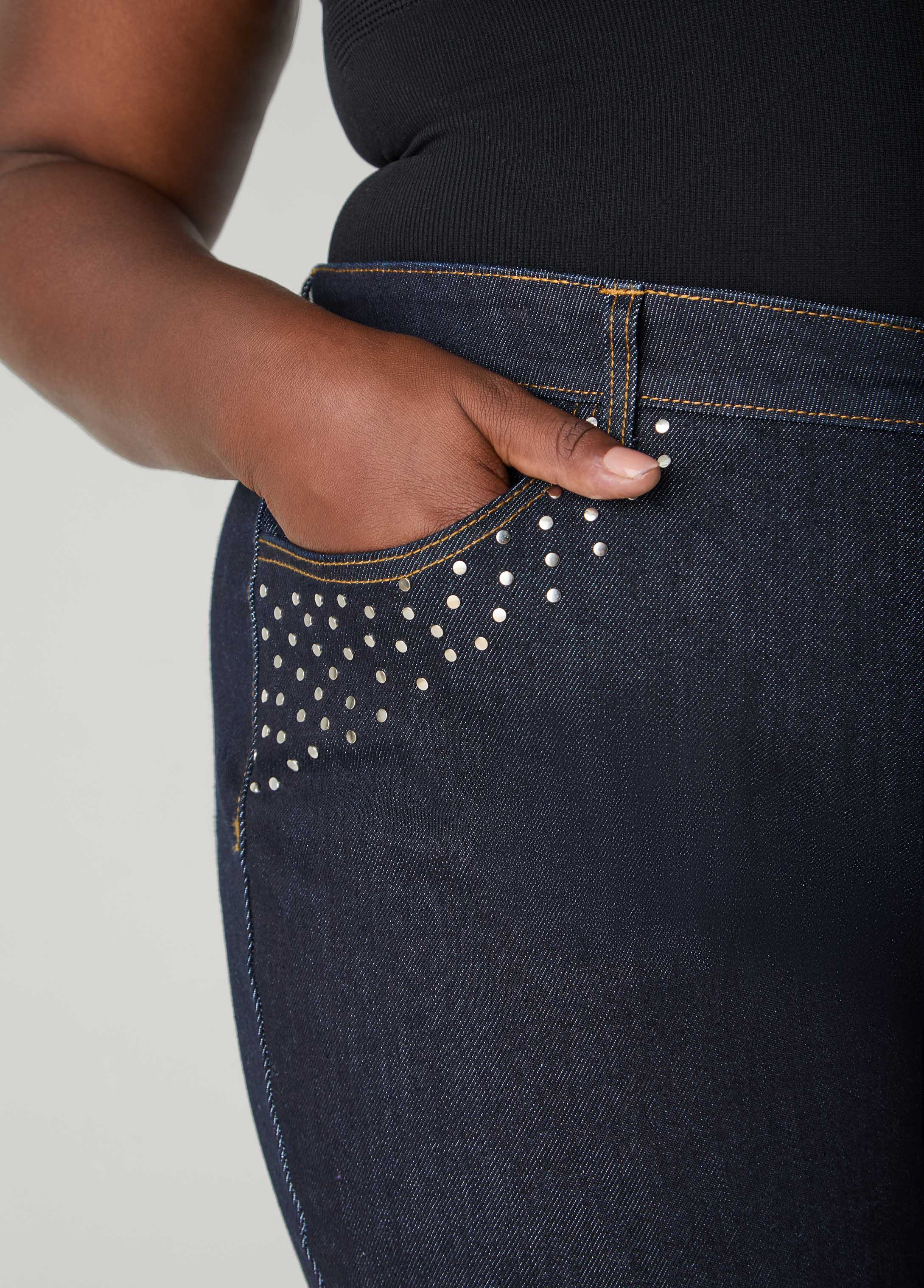Studded Straight Leg Jeans - Image 4