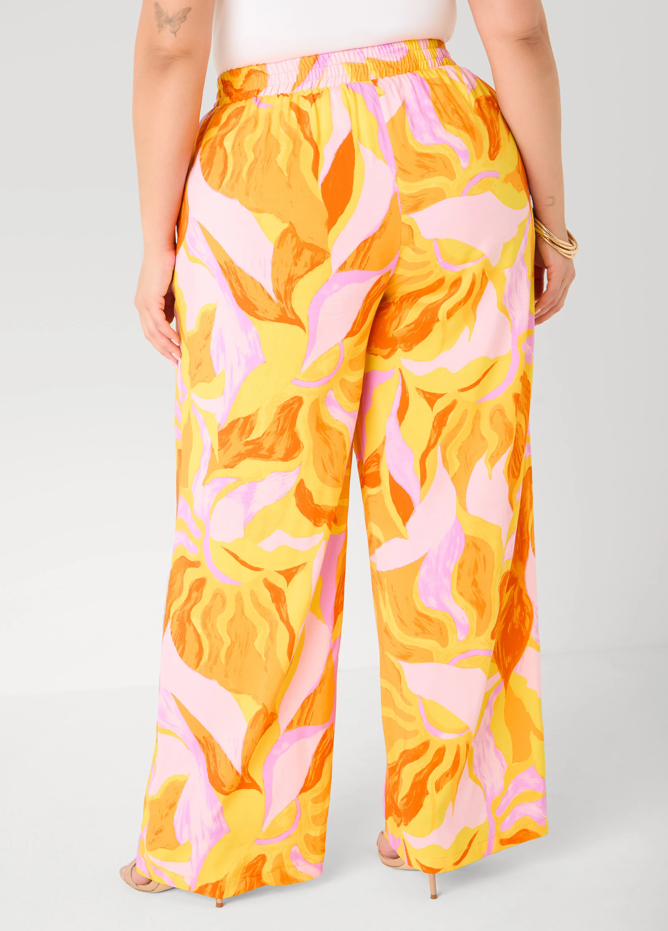 Swirl Print Wide Leg Pants - Image 2