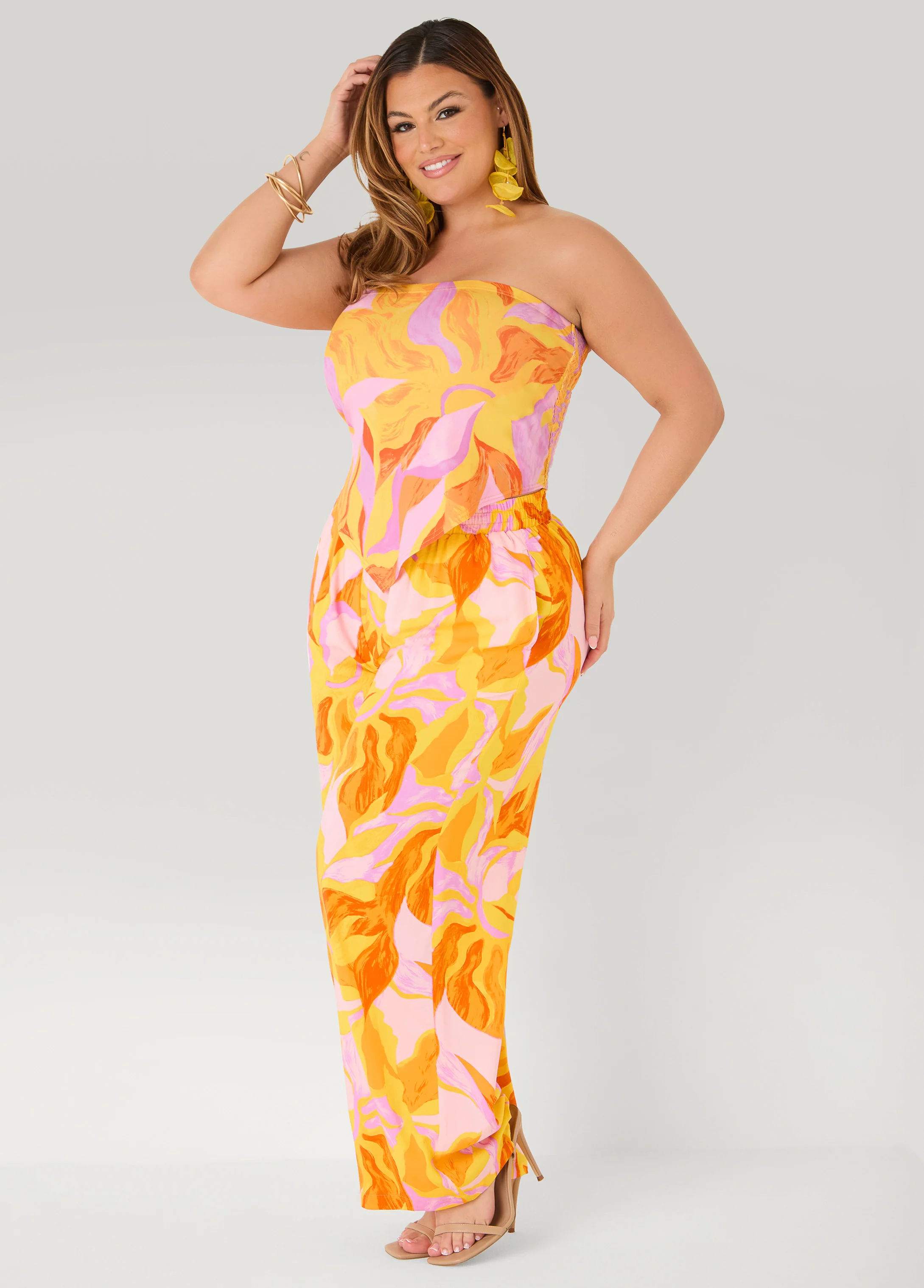 Swirl Print Wide Leg Pants - Image 3