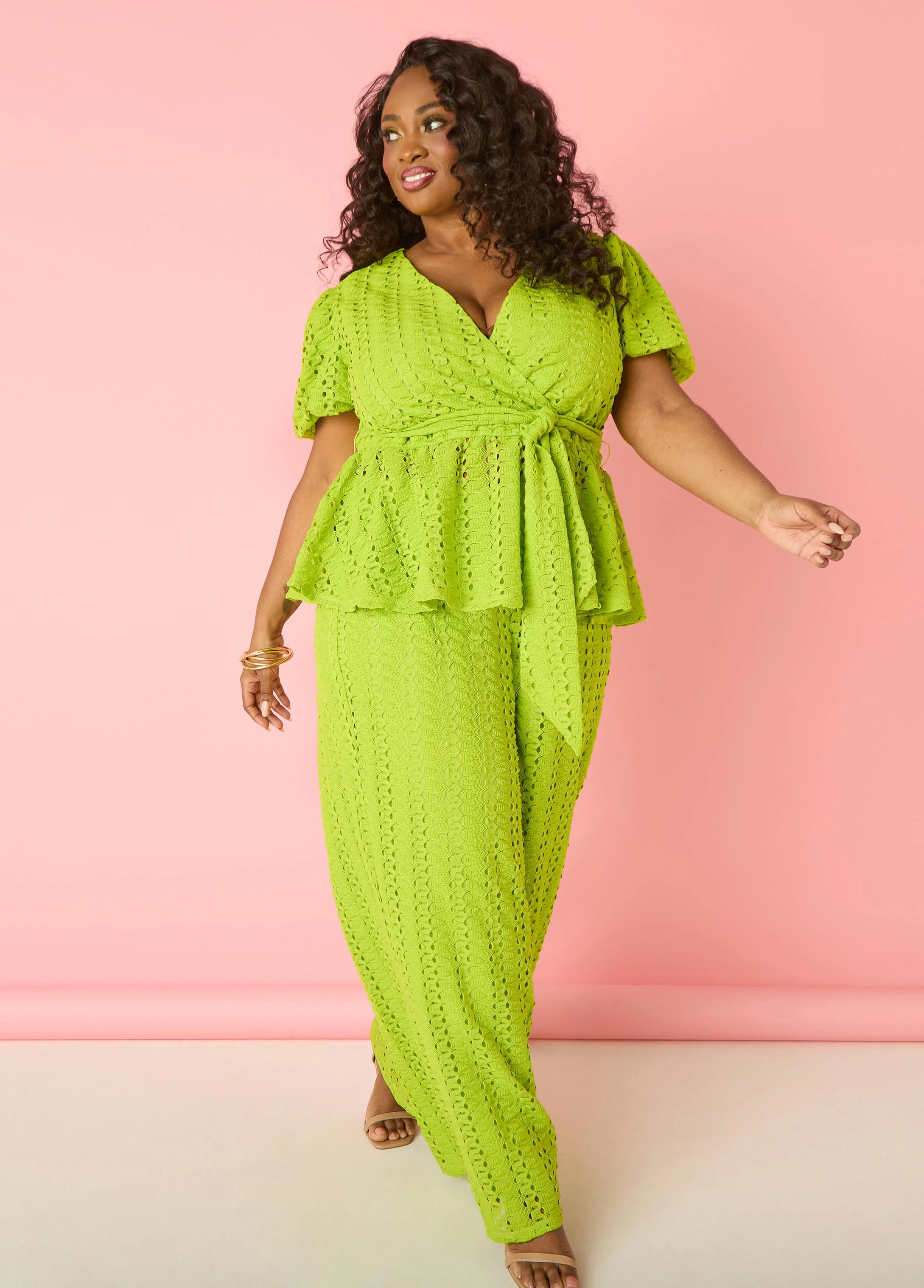 Textured Faux Wrap Top - Image 2