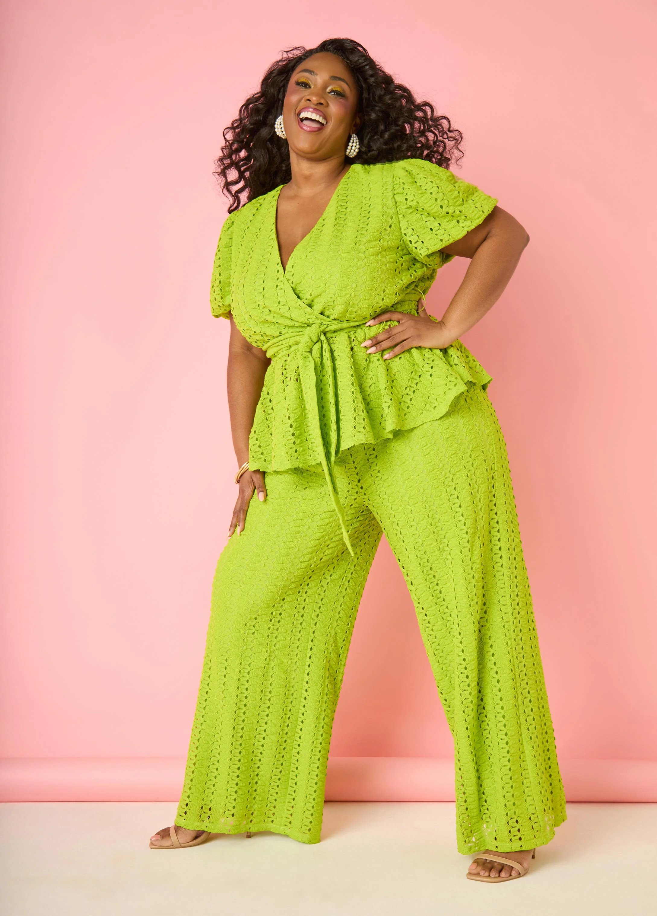 Textured Faux Wrap Top - Image 3