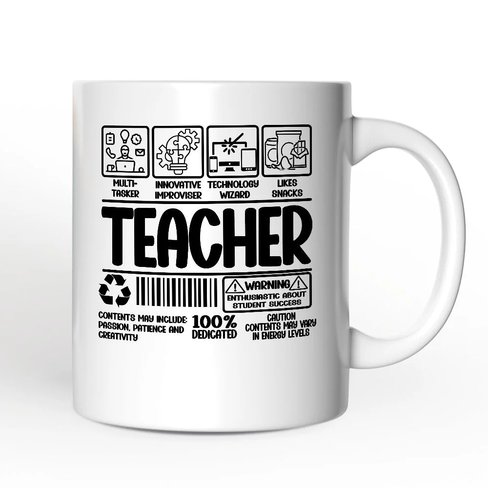 Teacher Barcode Ceramic Mug - Image 2