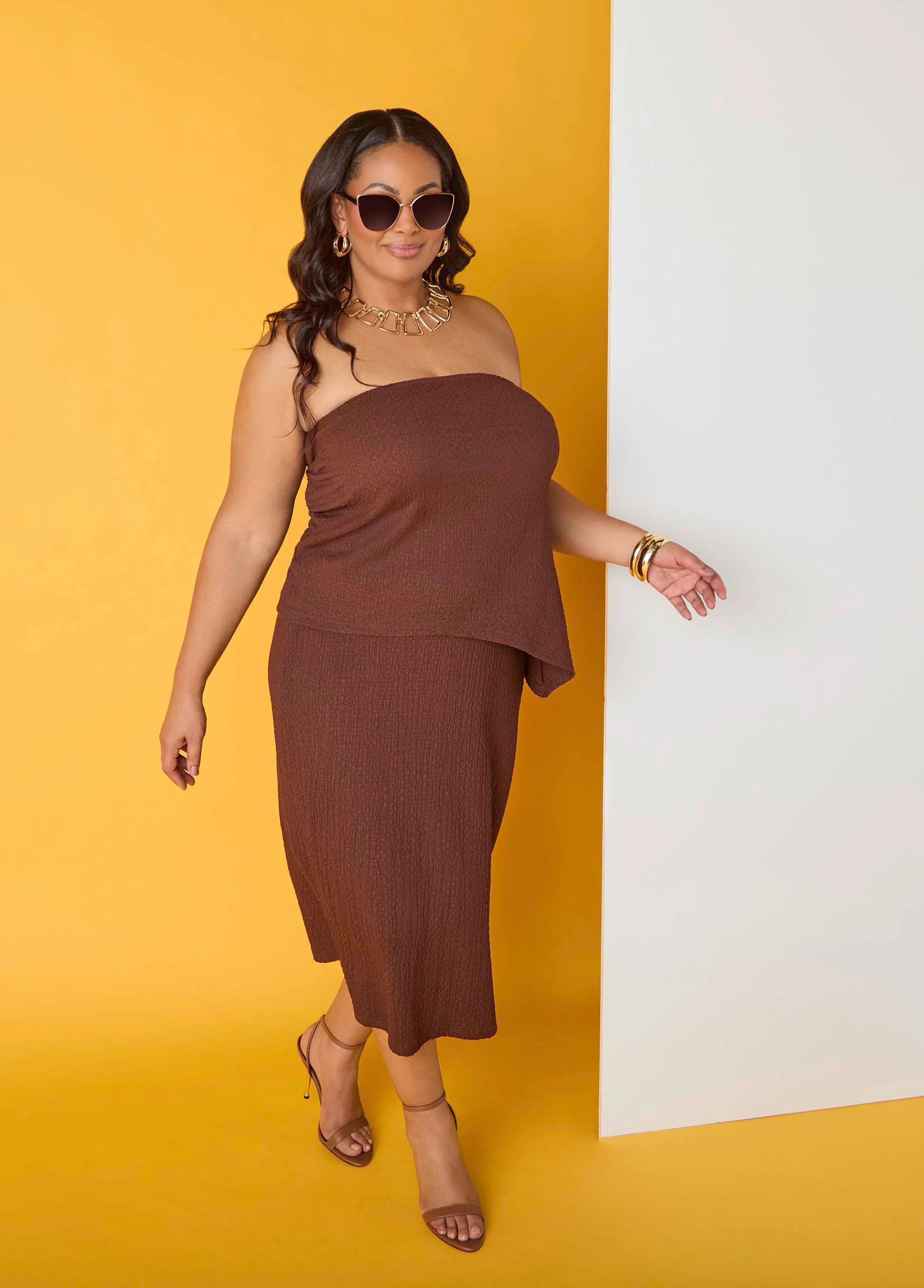 Textured Midi Pencil Skirt - Image 10