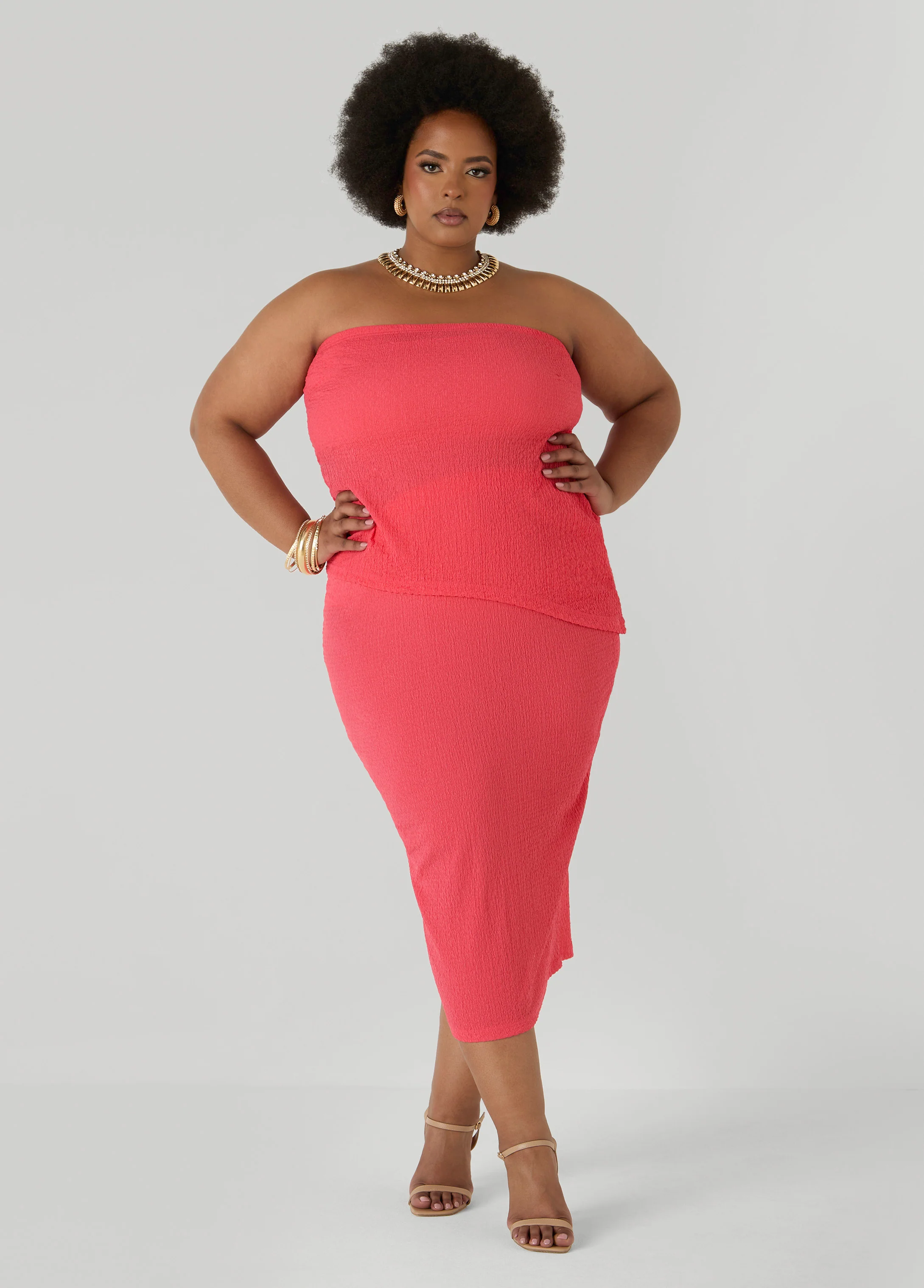 Textured Midi Pencil Skirt - Image 5