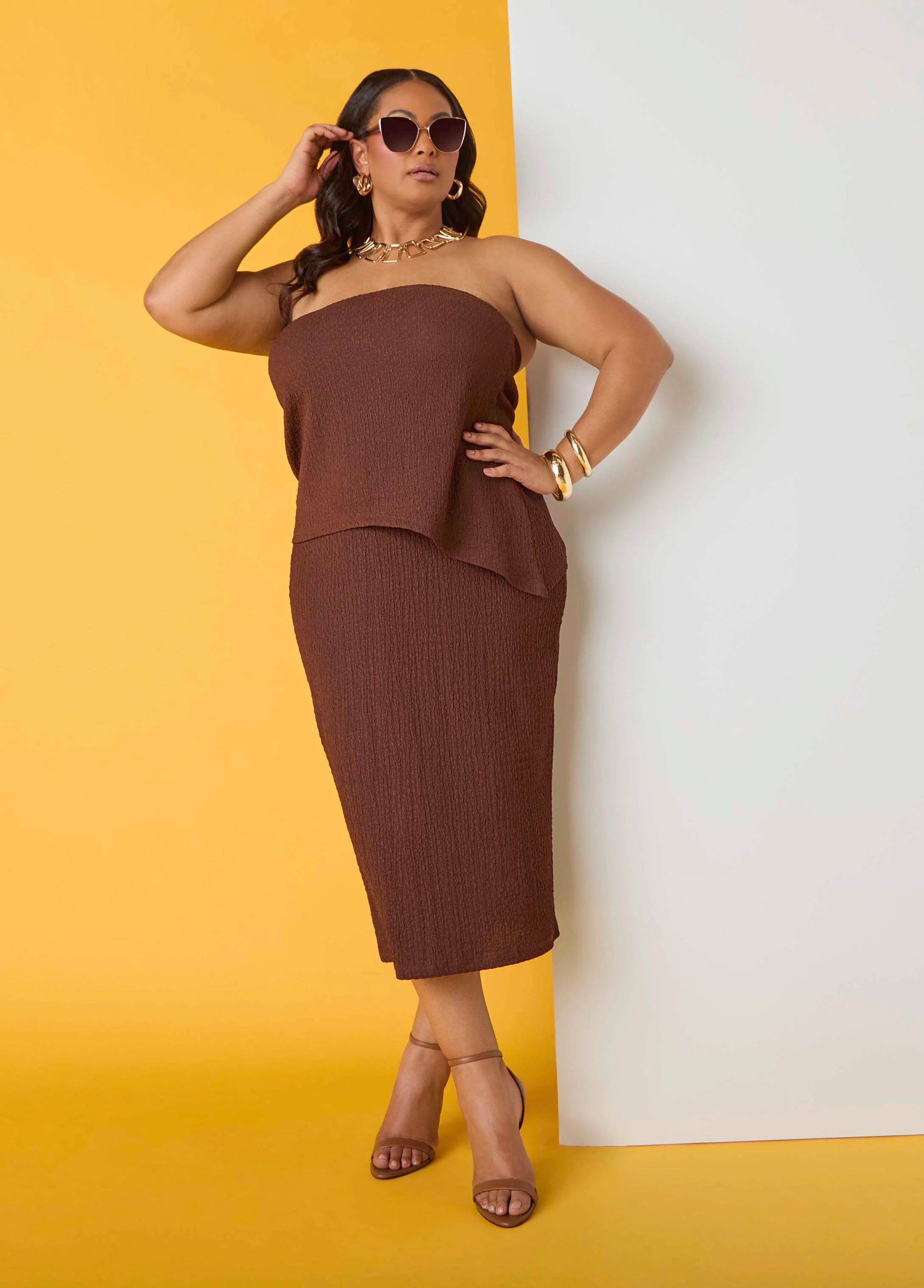 Textured Midi Pencil Skirt - Image 6