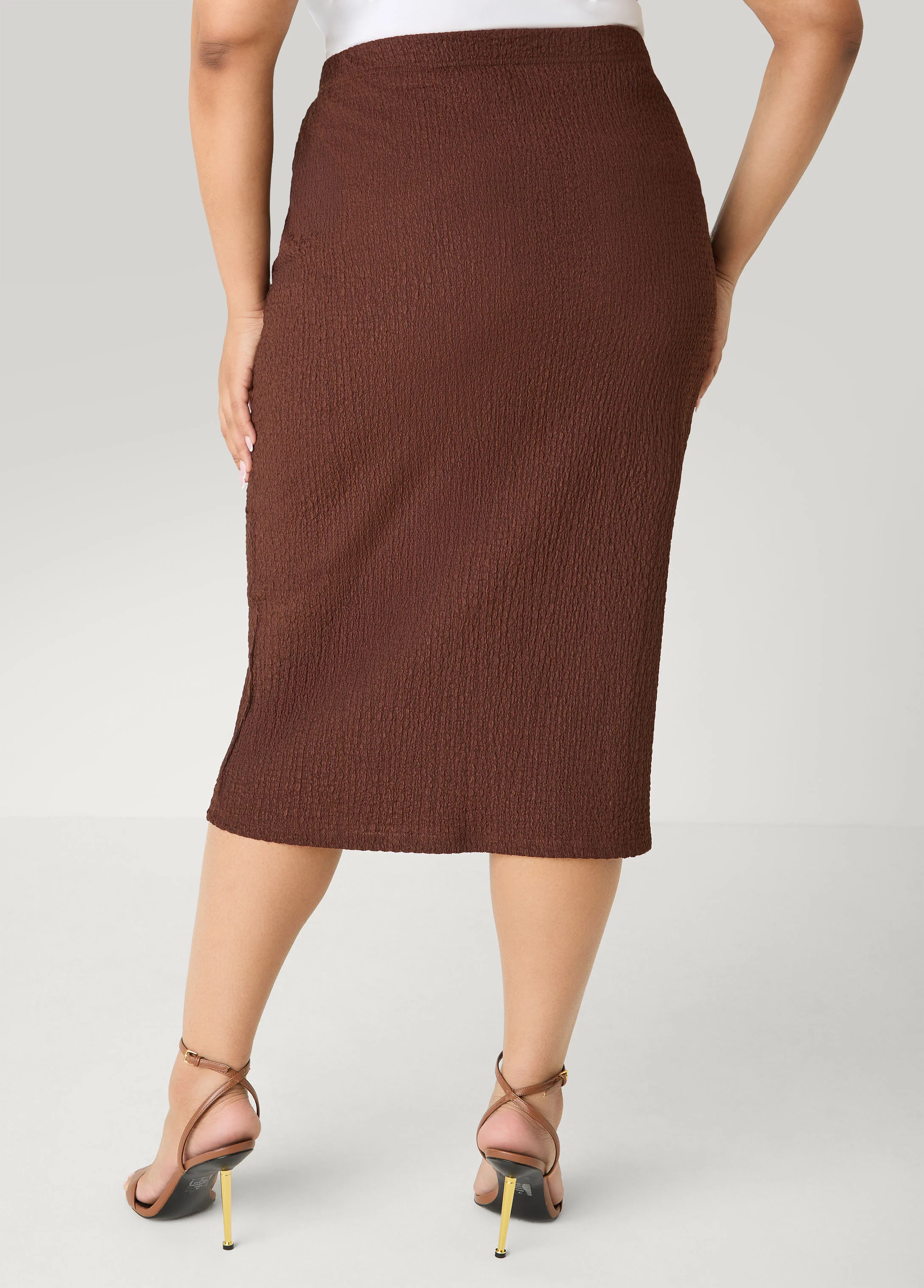 Textured Midi Pencil Skirt - Image 7