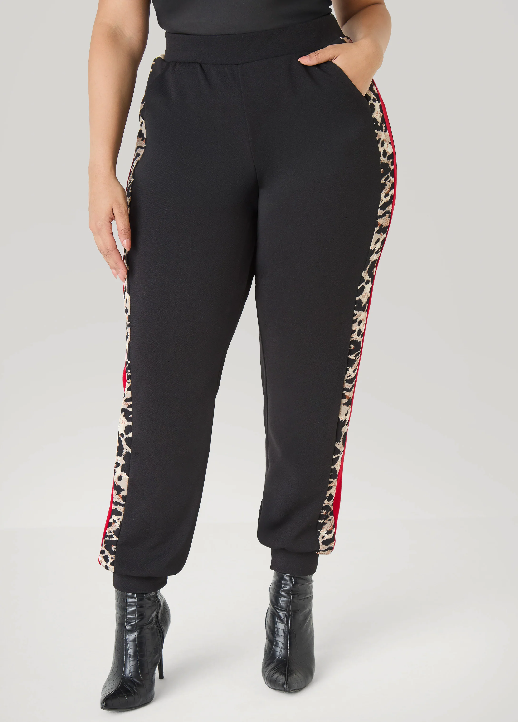 Animal Print Colorblock Joggers - Image 4