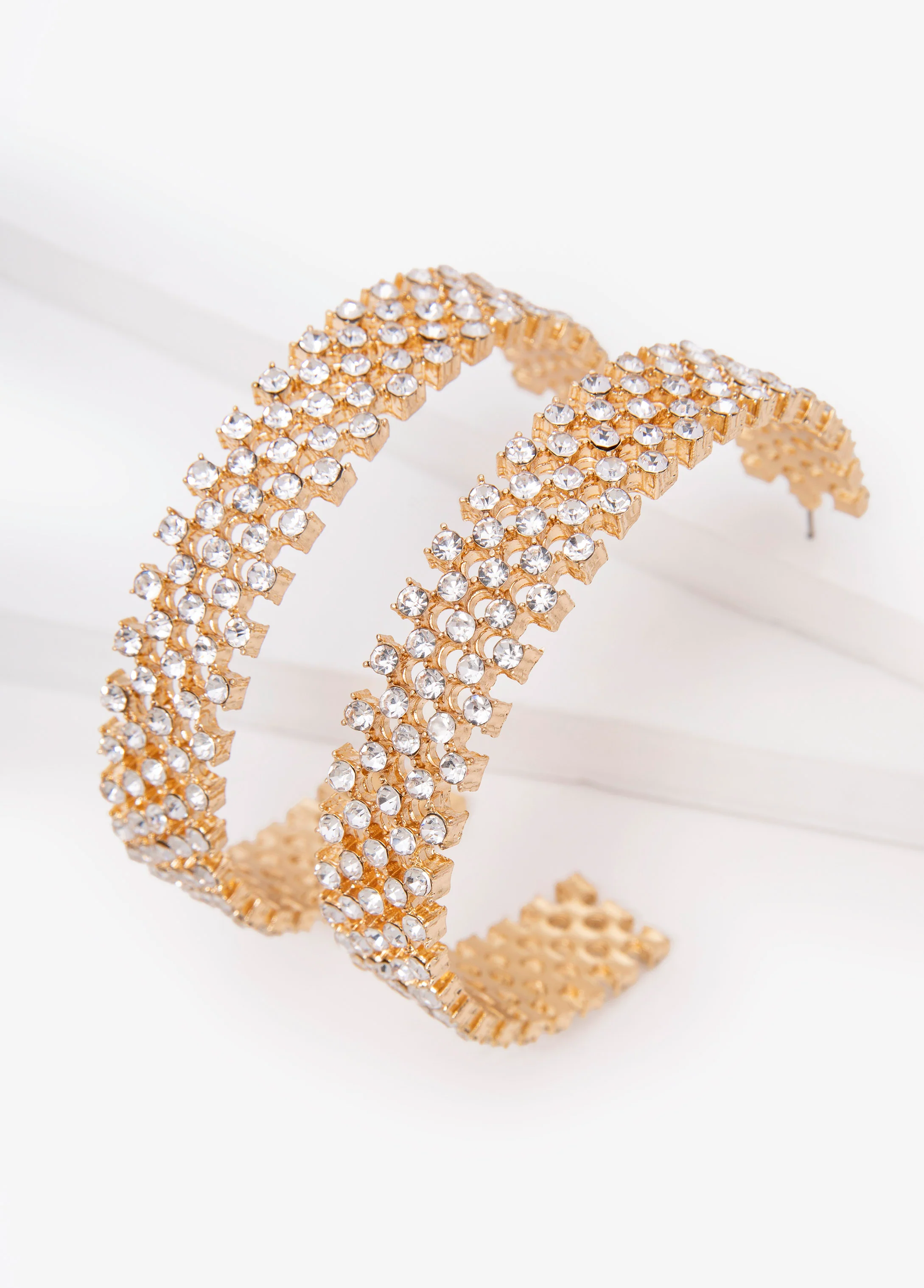 Oversized Crystal Hoop Earrings - Image 2