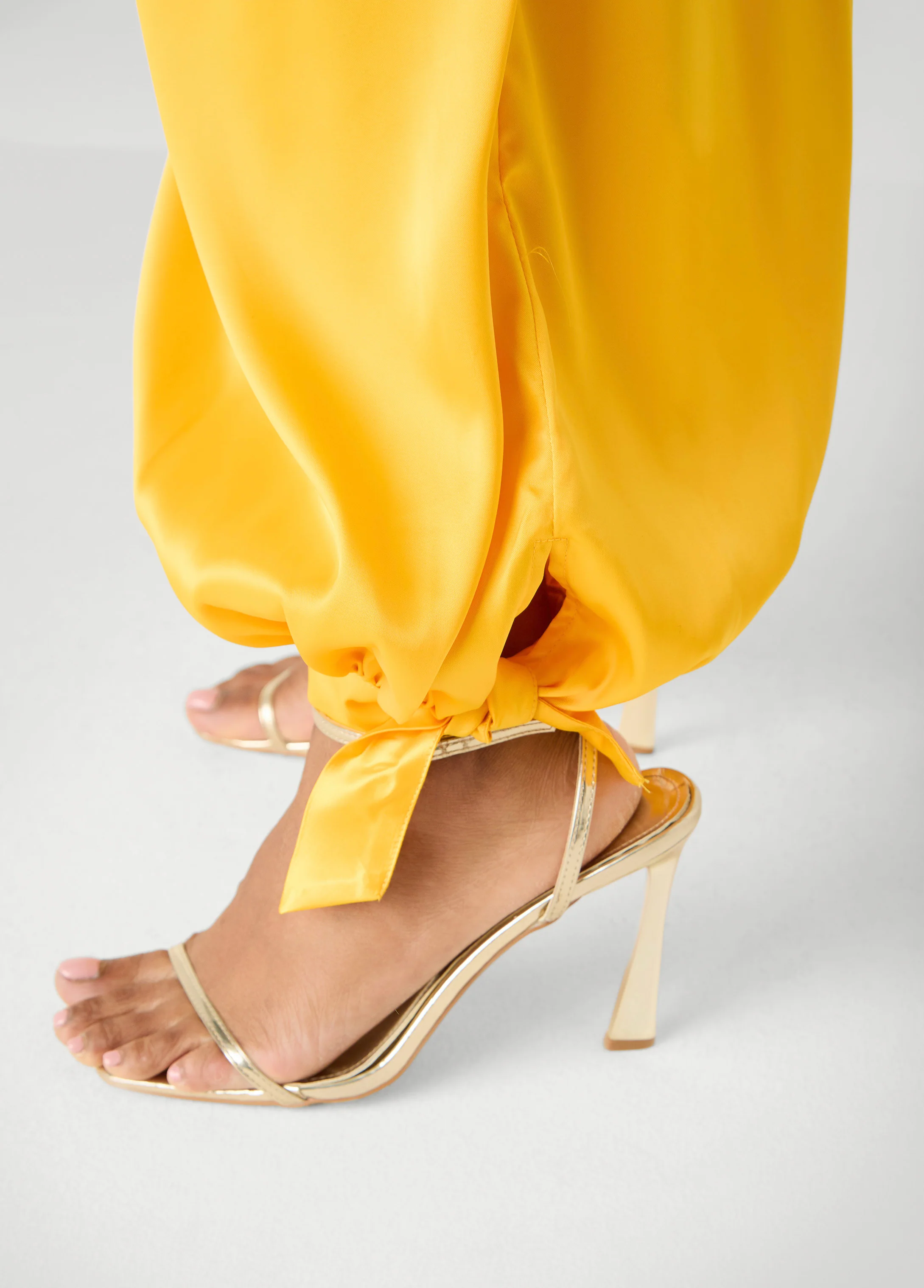 Ankle Tie Satin Balloon Pants - Image 4