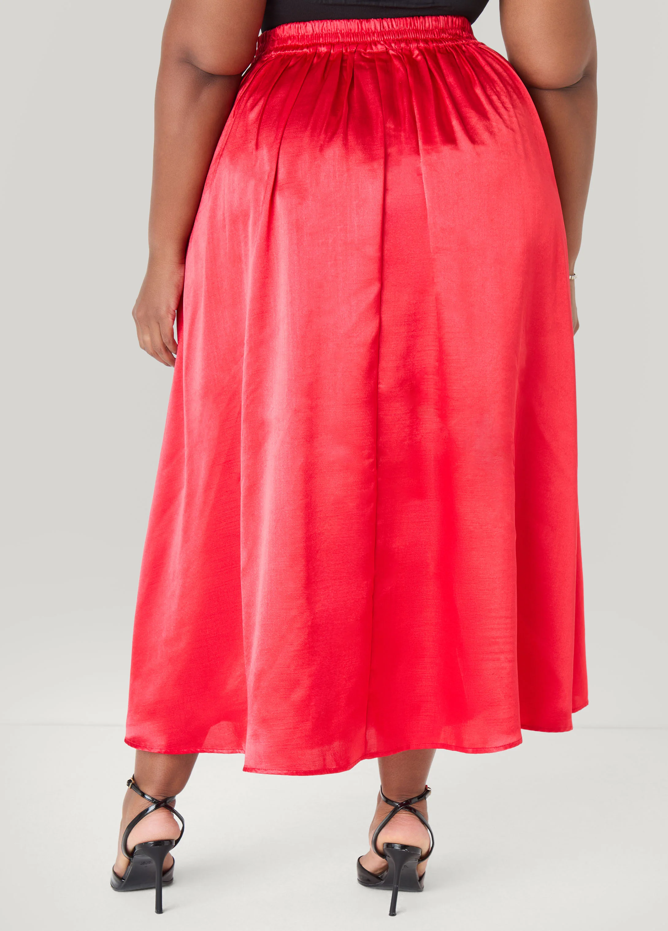 Pleated Satin Maxi Skirt - Image 2