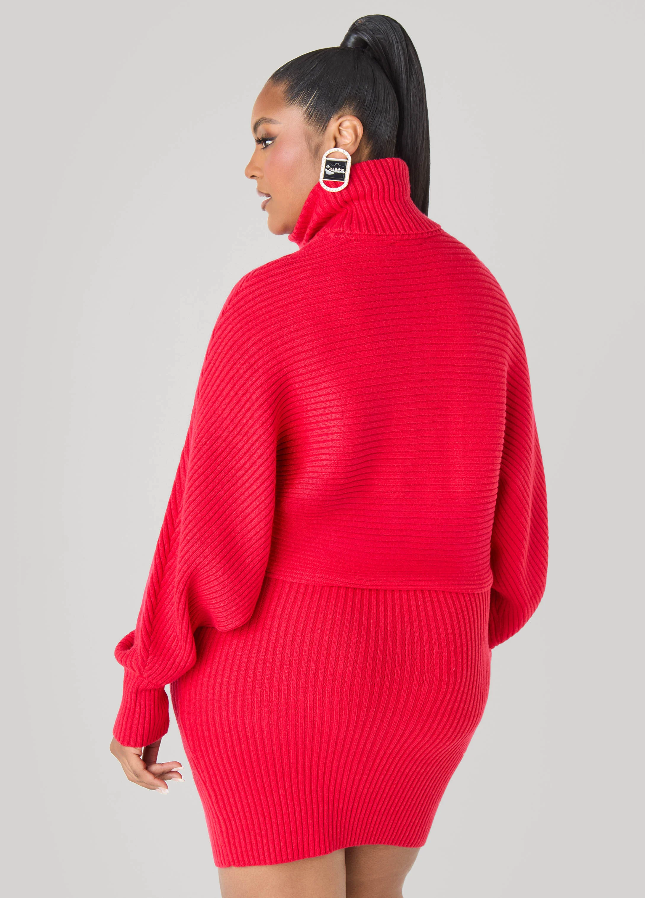 Dolman Sleeved Turtleneck Sweater - Image 7