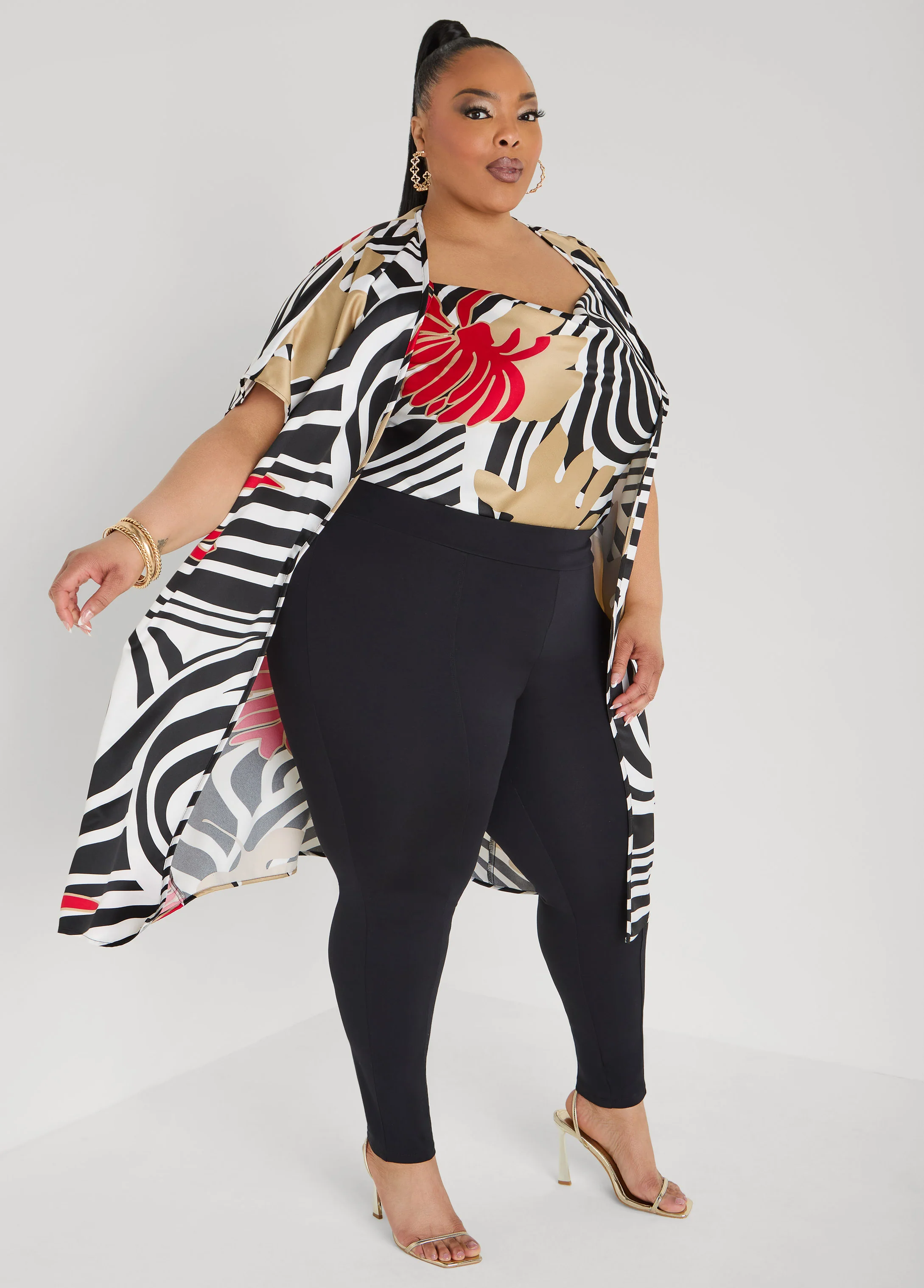 Floral Print Satin Duster - Image 3