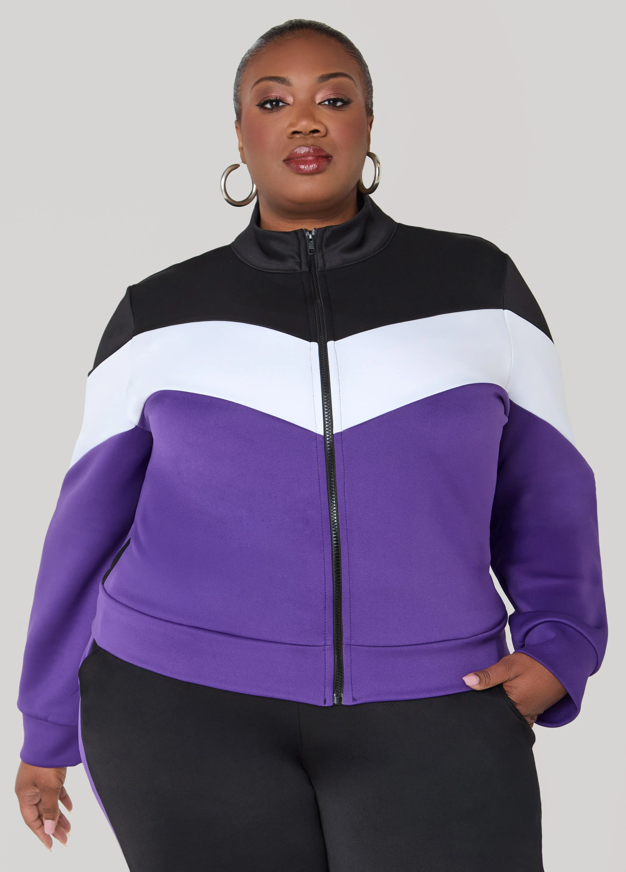 Zip Front Colorblock Track Jacket - Image 5