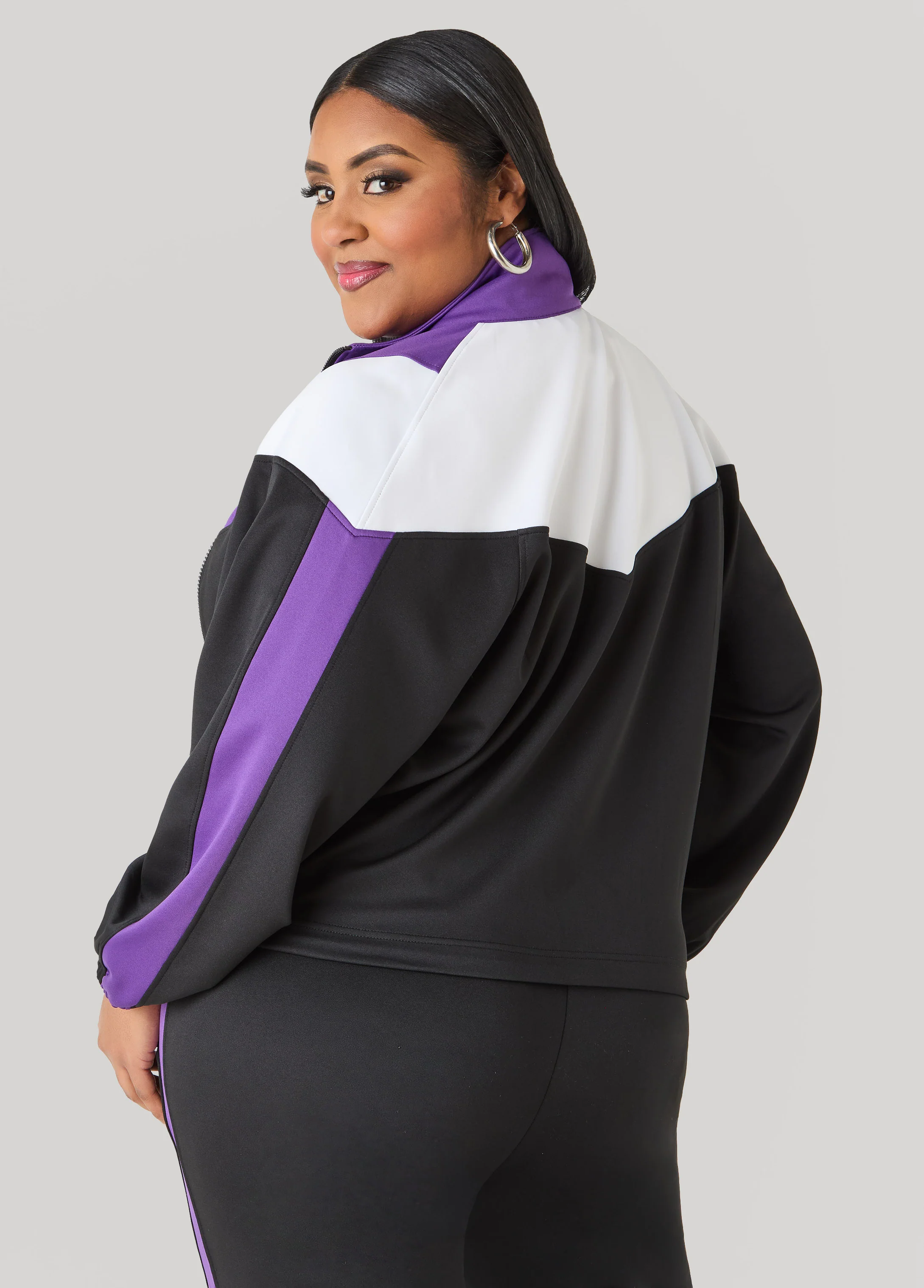 Drawstring Colorblock Track Jacket - Image 2