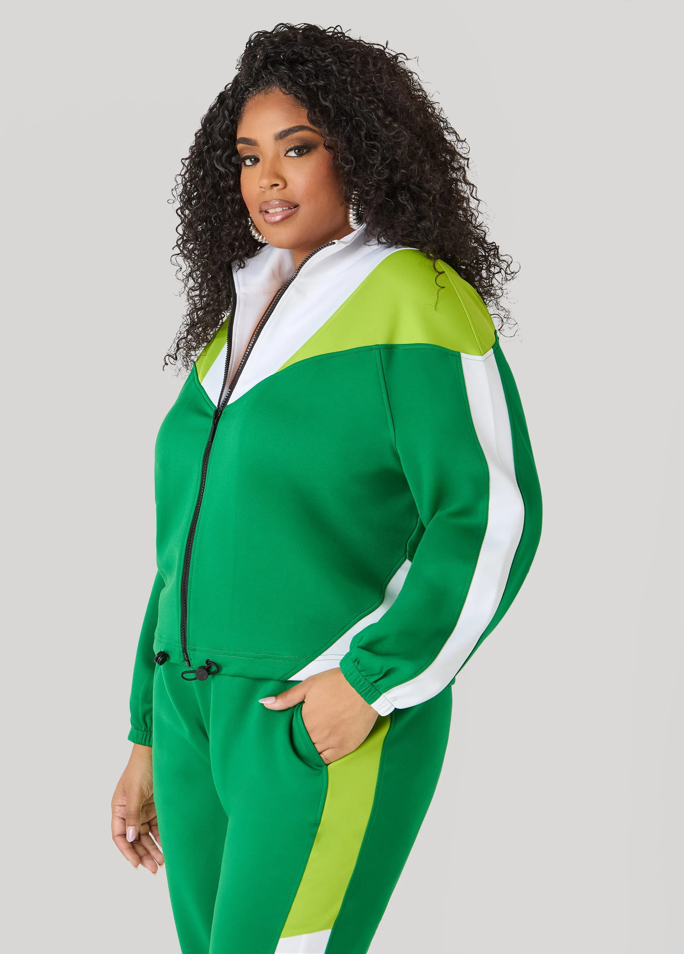 Drawstring Colorblock Track Jacket - Image 7