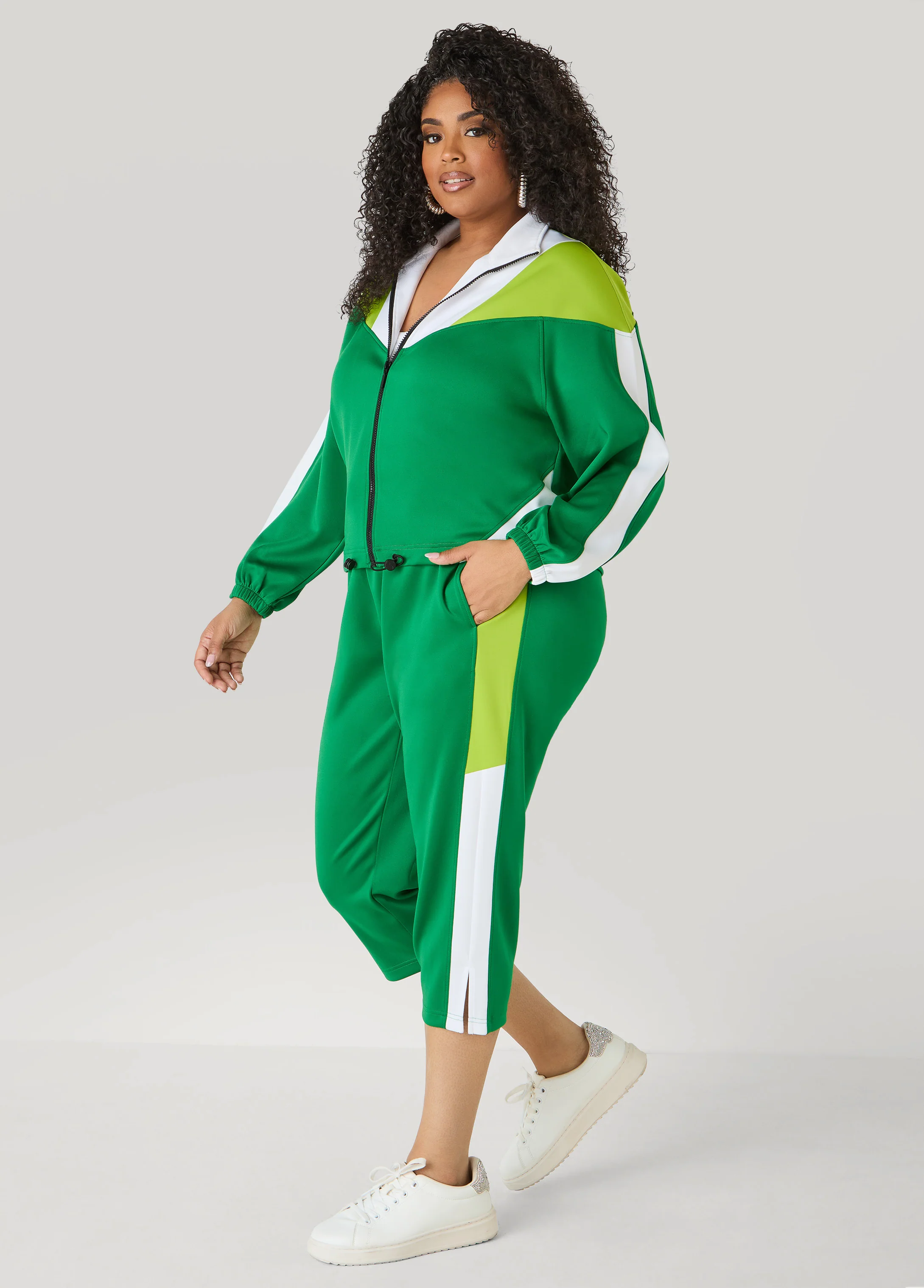 Drawstring Colorblock Track Jacket - Image 8