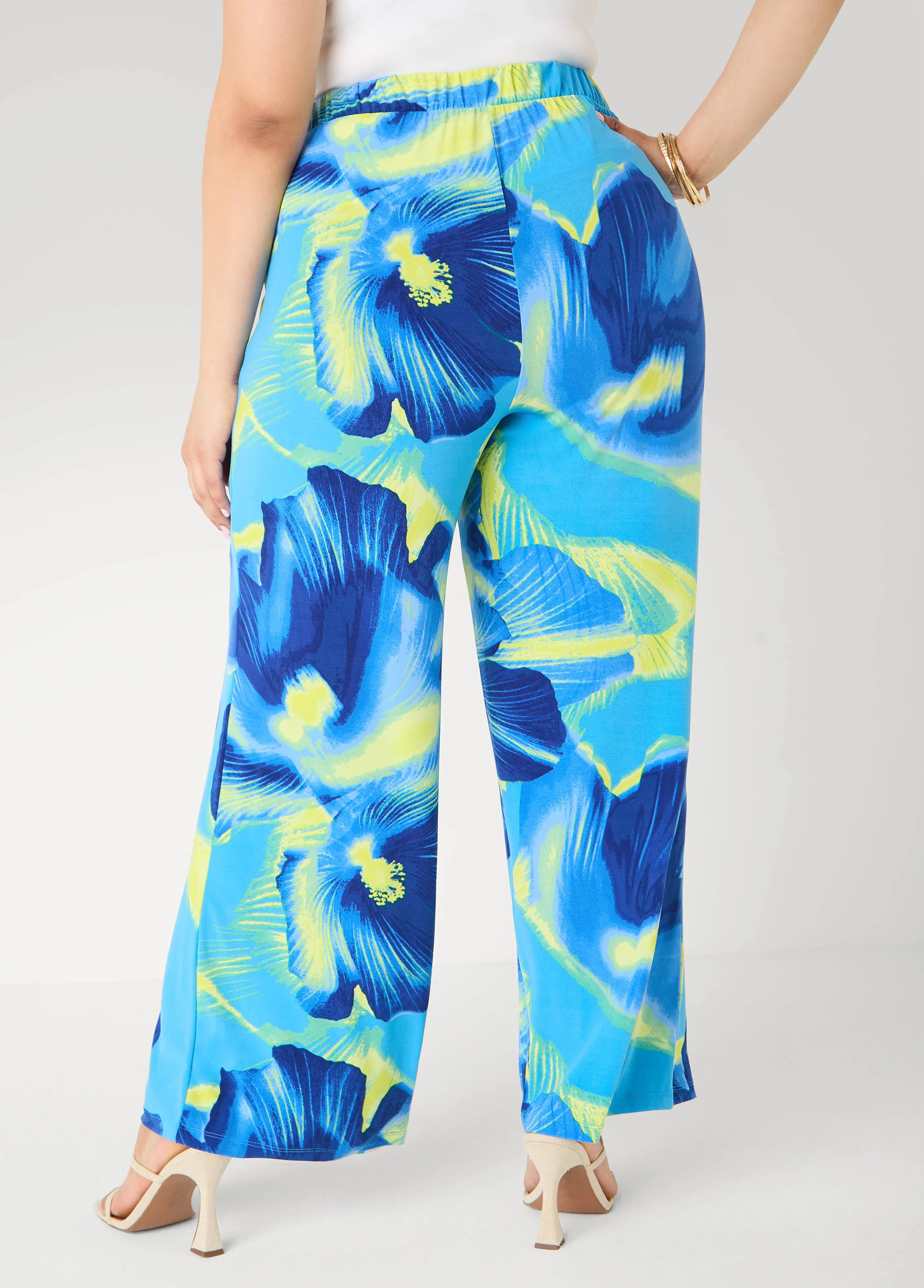 Tropical Print Wide Leg Pants - Image 2