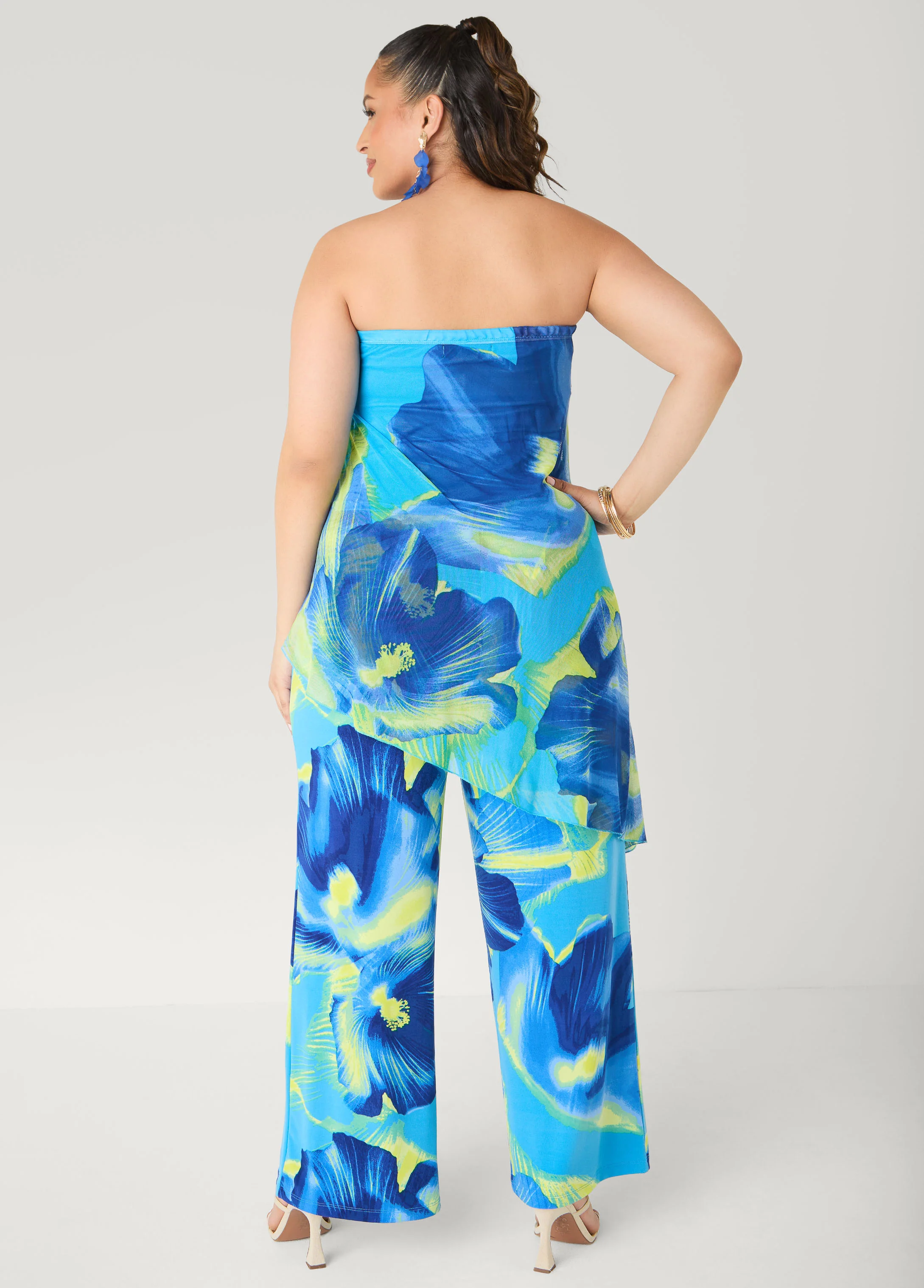 Tropical Asymmetric Mesh Tube Top - Image 2