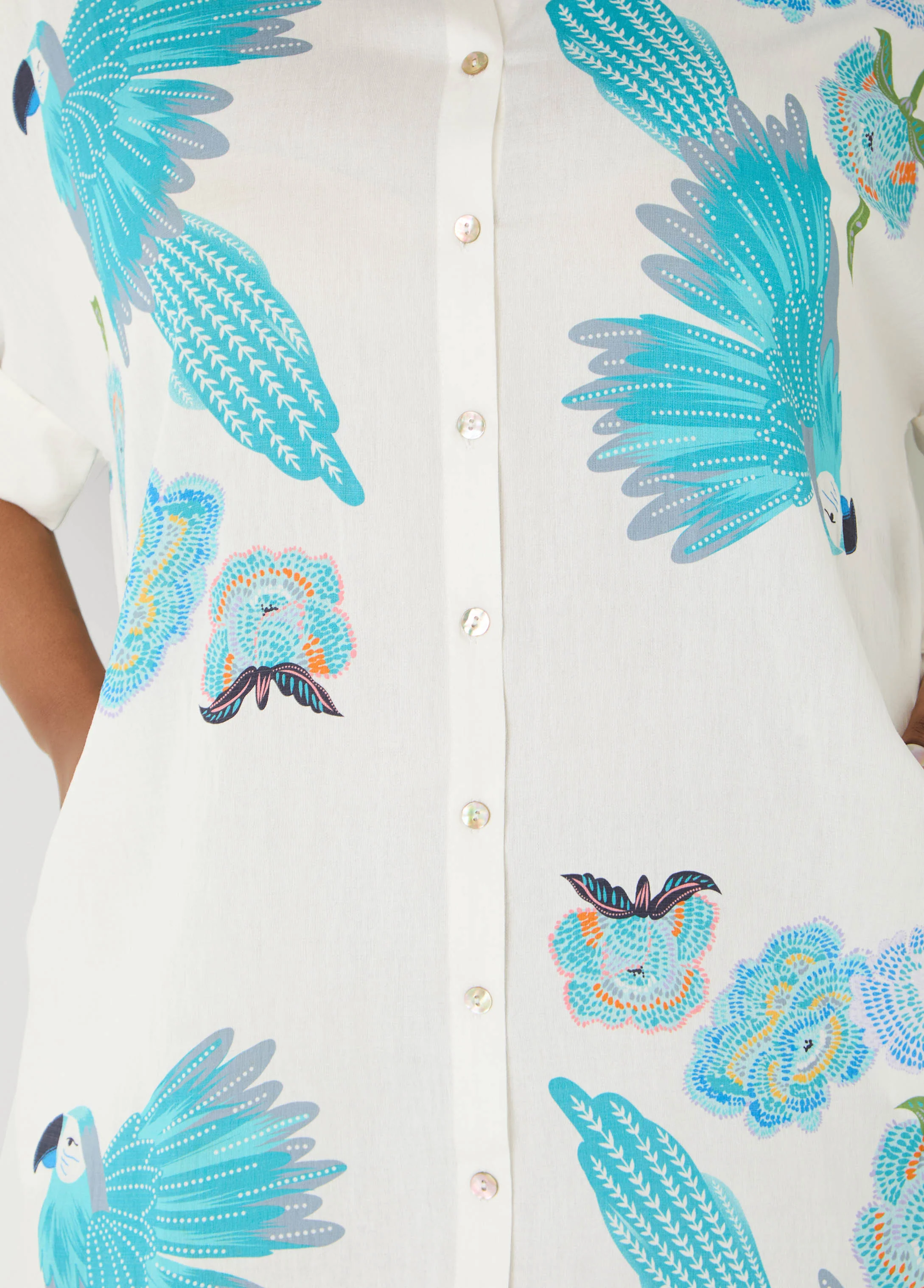 Parrot Print Hi Low Shirtdress - Image 4