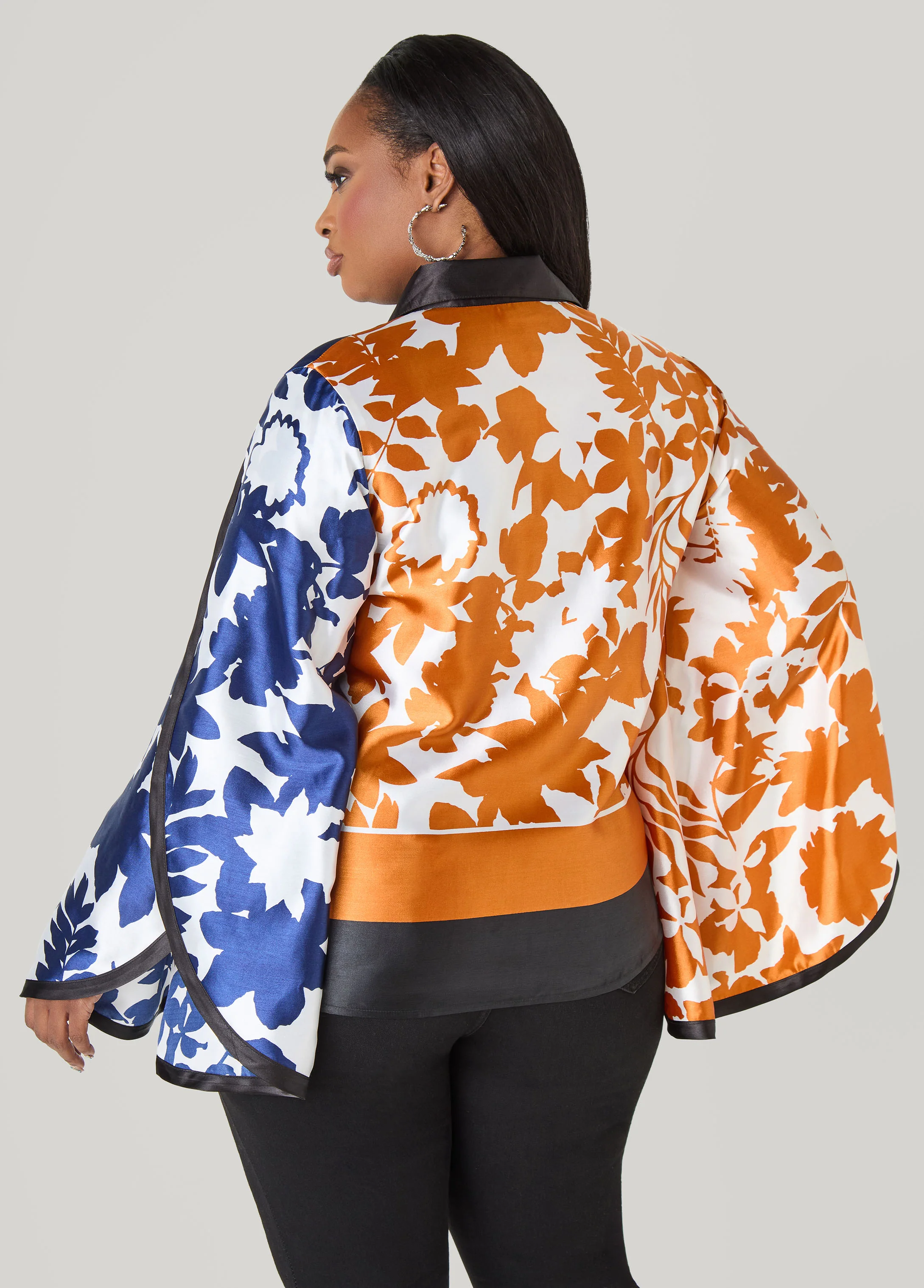 Two Tone Leaf Print Shirt - Image 2