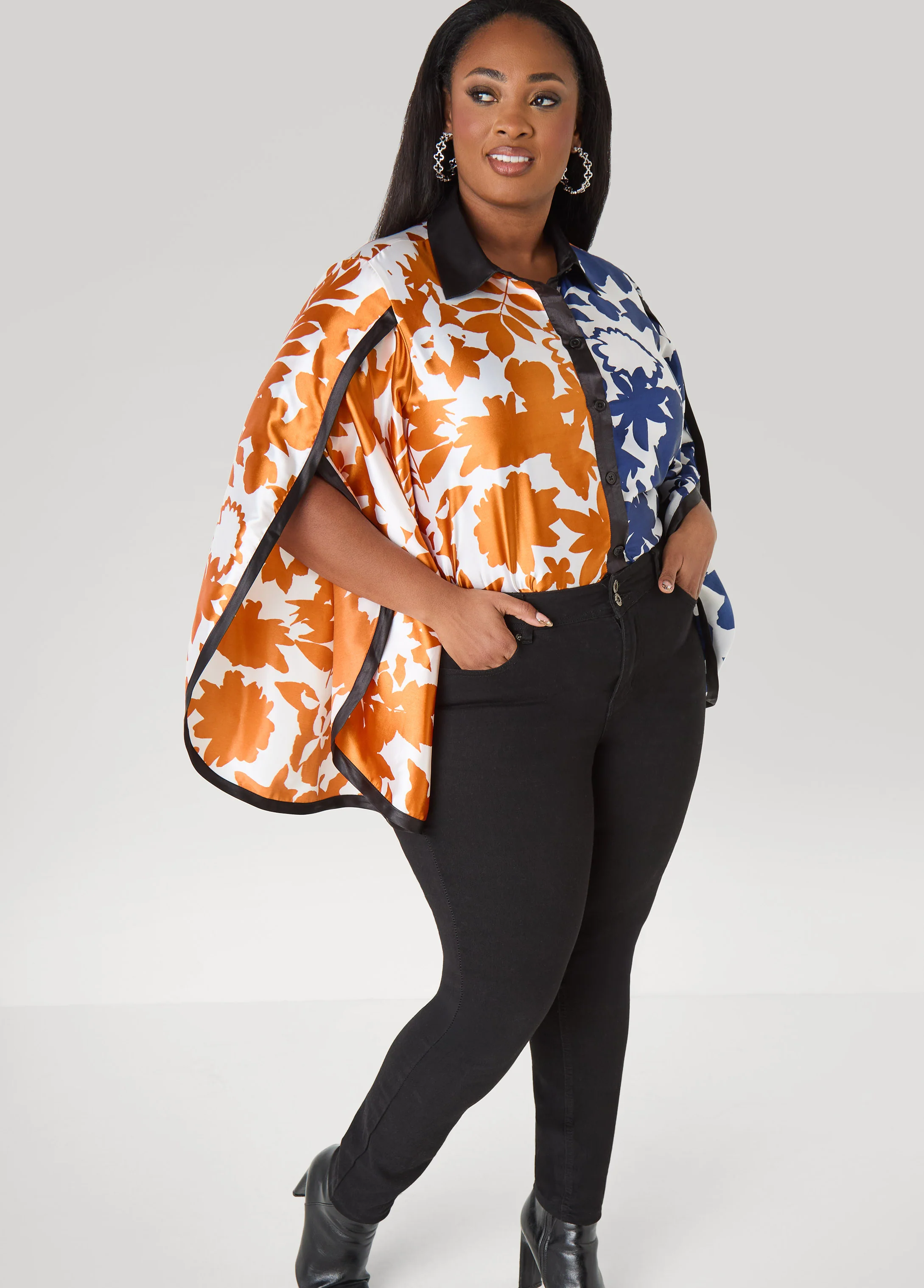 Two Tone Leaf Print Shirt - Image 4