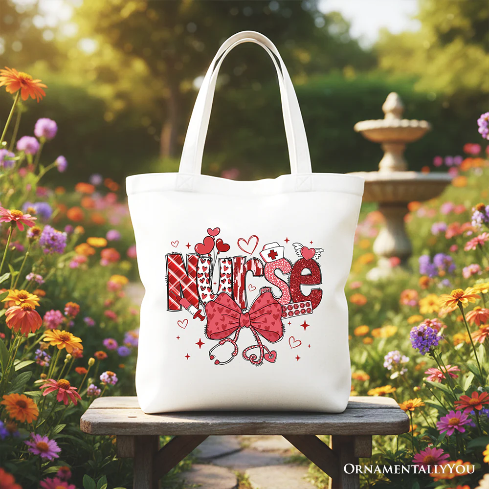 Nurse Heart Canvas Tote Bag - Image 3