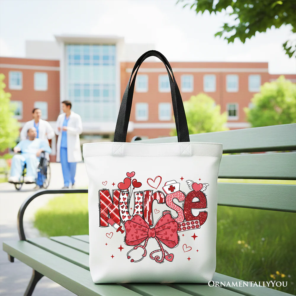 Nurse Heart Canvas Tote Bag - Image 5