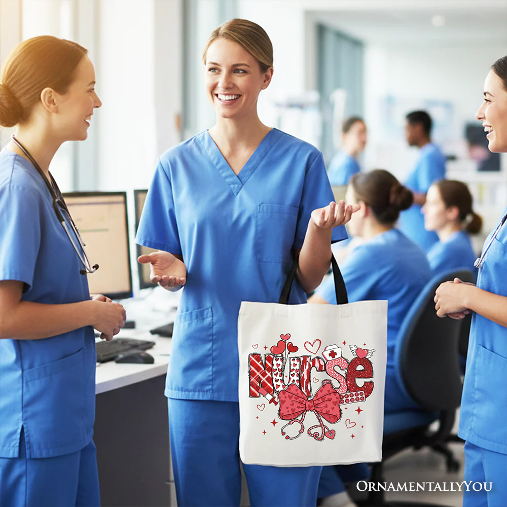 Nurse Heart Canvas Tote Bag - Image 6