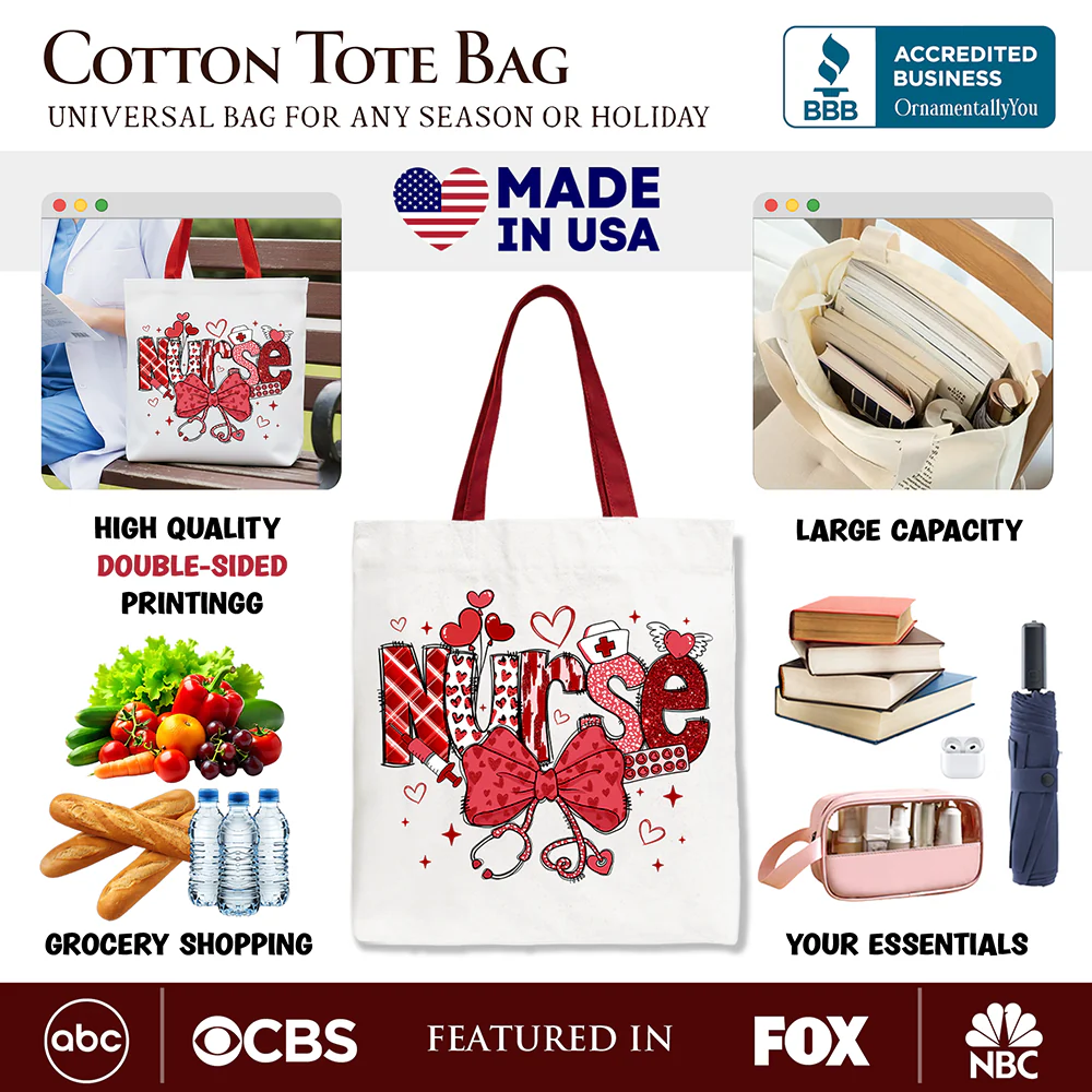 Nurse Heart Canvas Tote Bag - Image 7