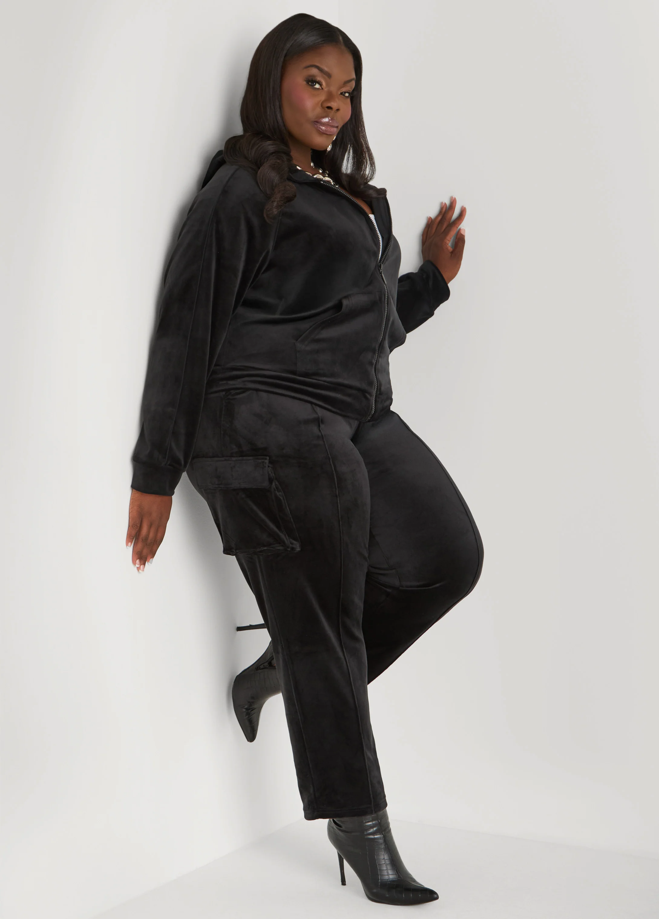 Hooded Velour Track Jacket - Image 7