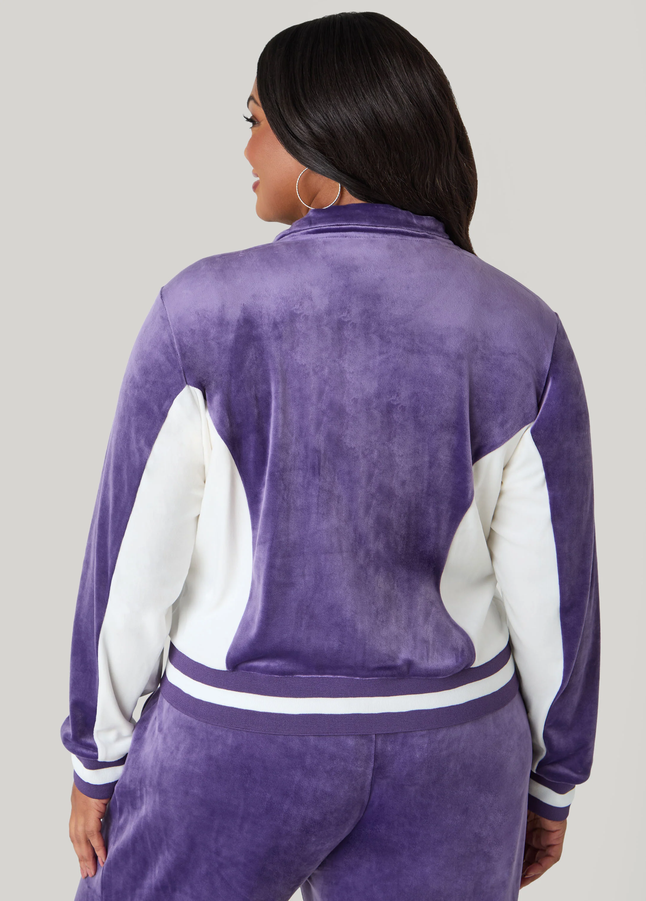 Two Tone Velour Track Jacket - Image 6