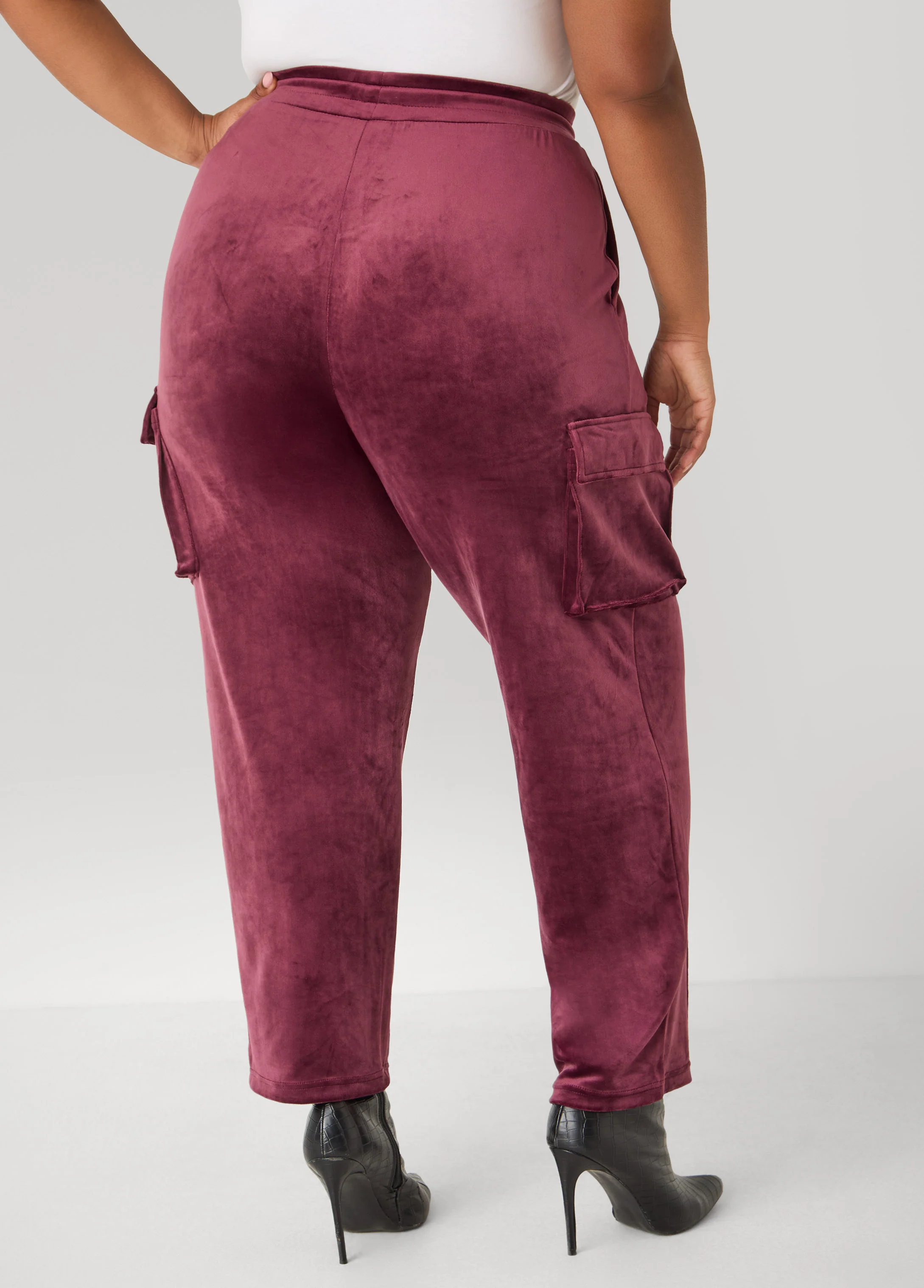 Pintucked Velour Track Pants - Image 2